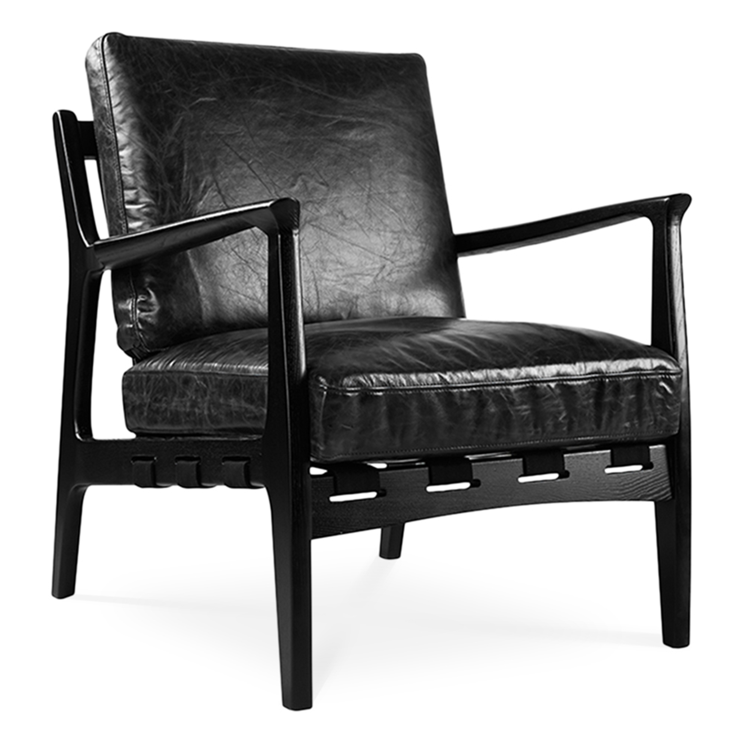 WS - At Ease armchair - Black & Black ash (Front angle)