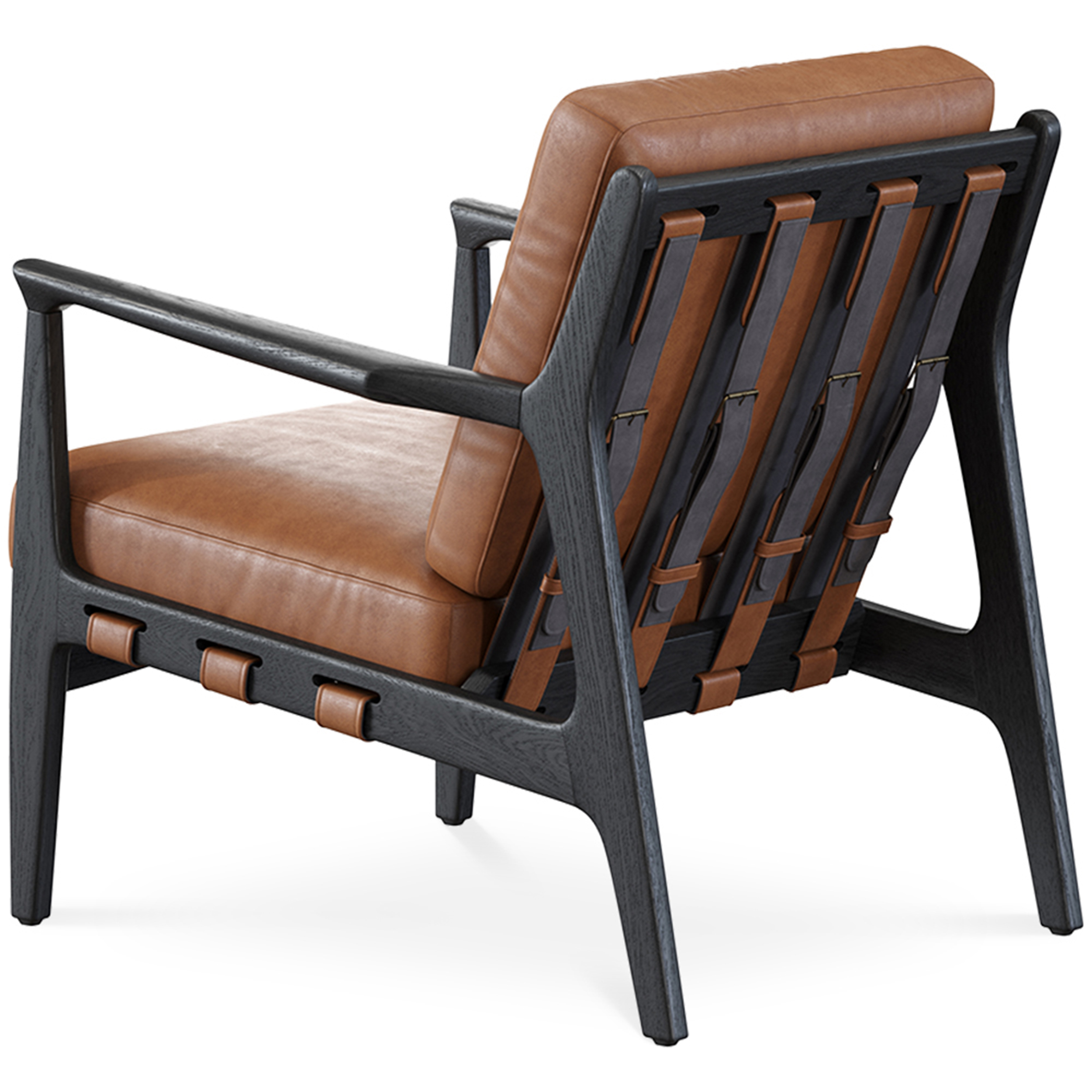 WS - At Ease armchair - Light brown & Black ash (Back angle)
