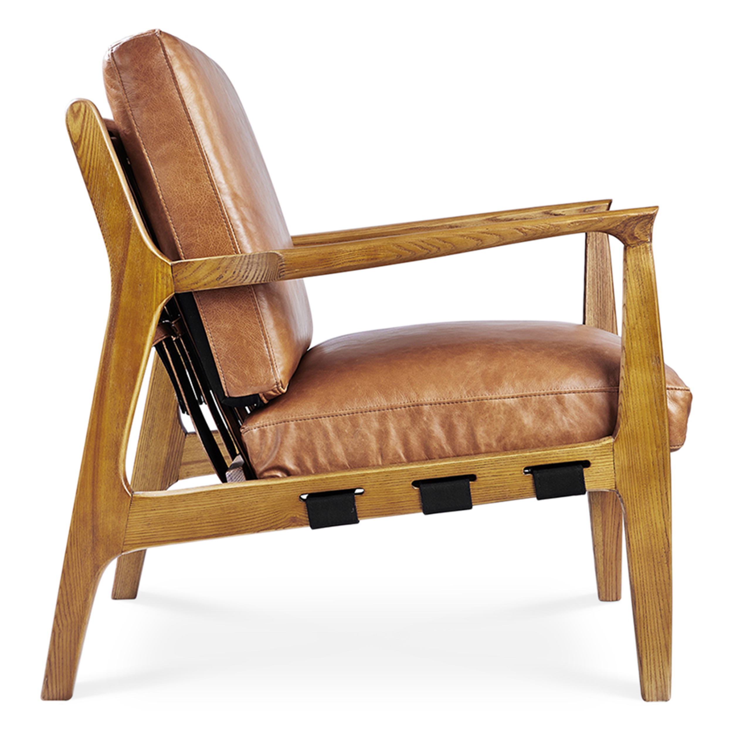 WS - At Ease armchair - Light brown & Natural ash (Side)