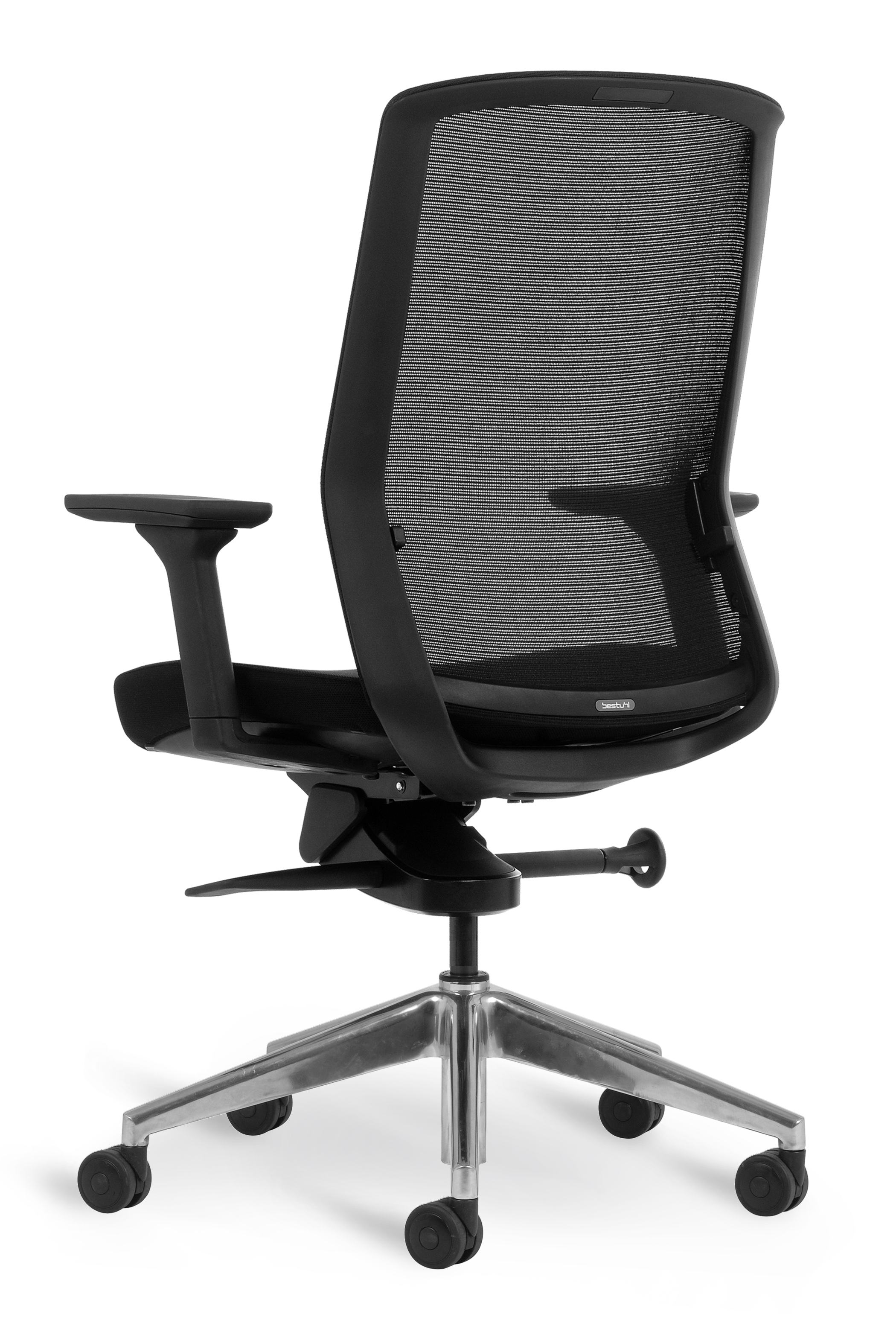 WS - J1 task chair - Black, polished base (Back angle)