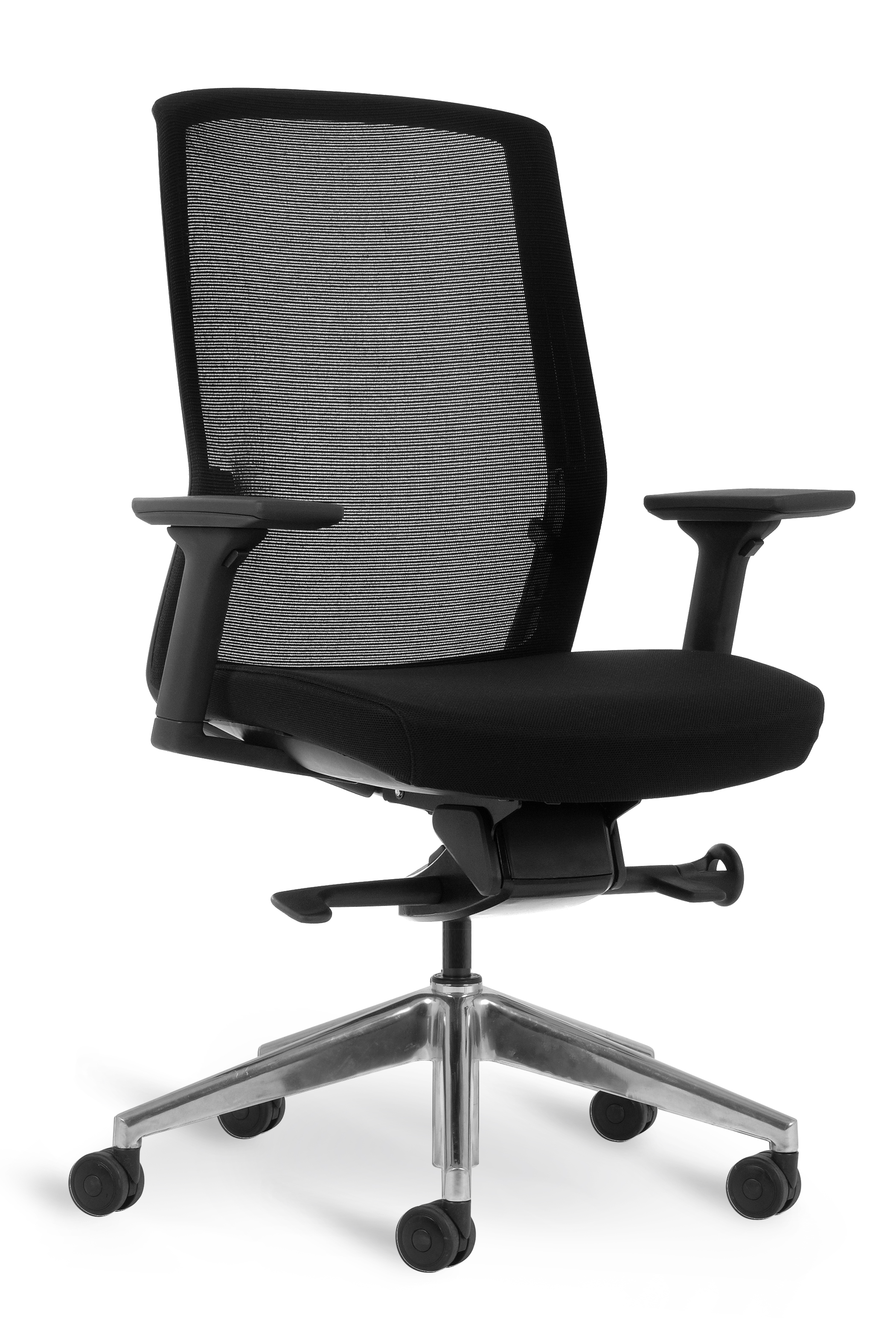 WS - J1 task chair - Black, polished base (Front angle)