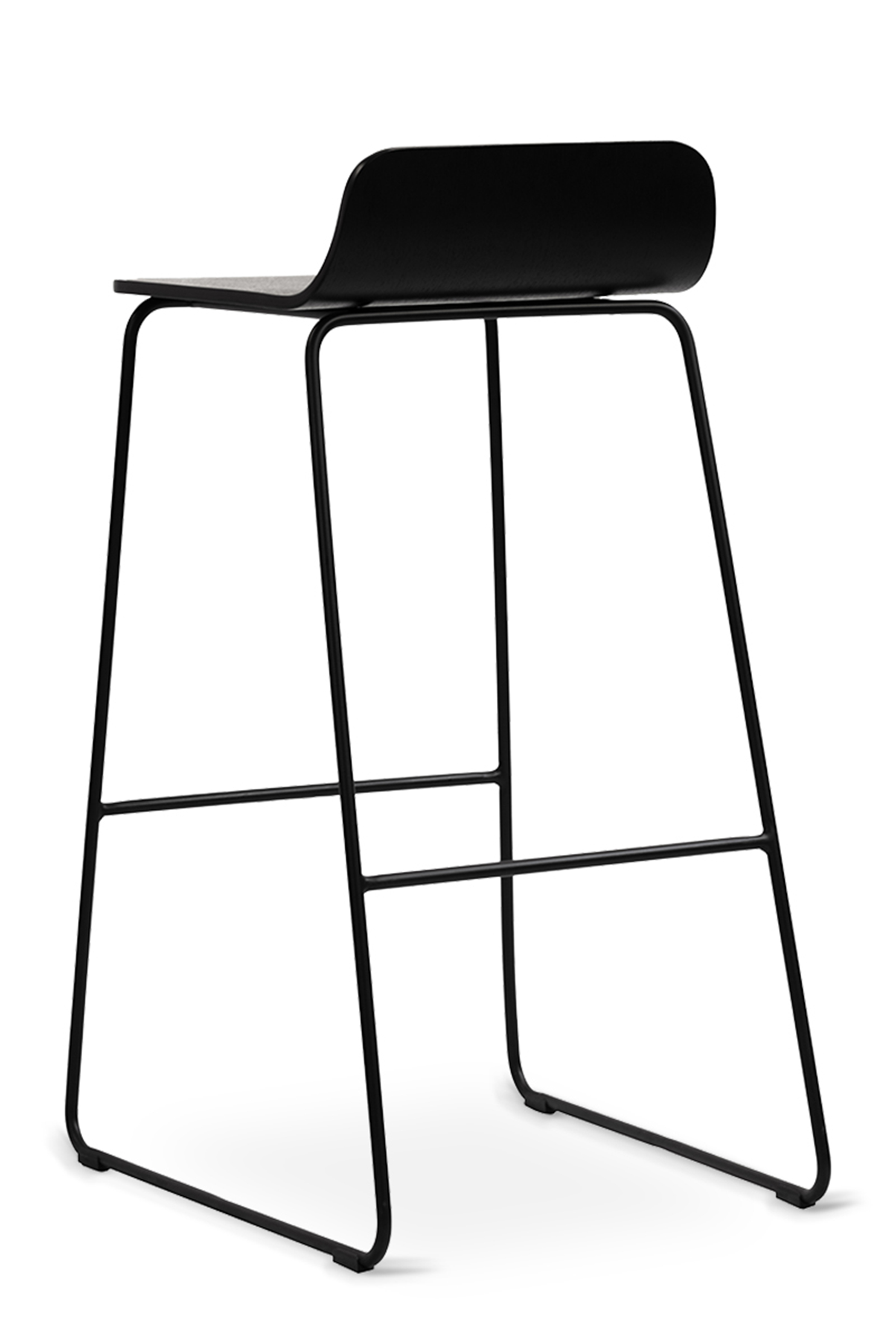 WS - Lolli high stool - Black ash (Back angle)