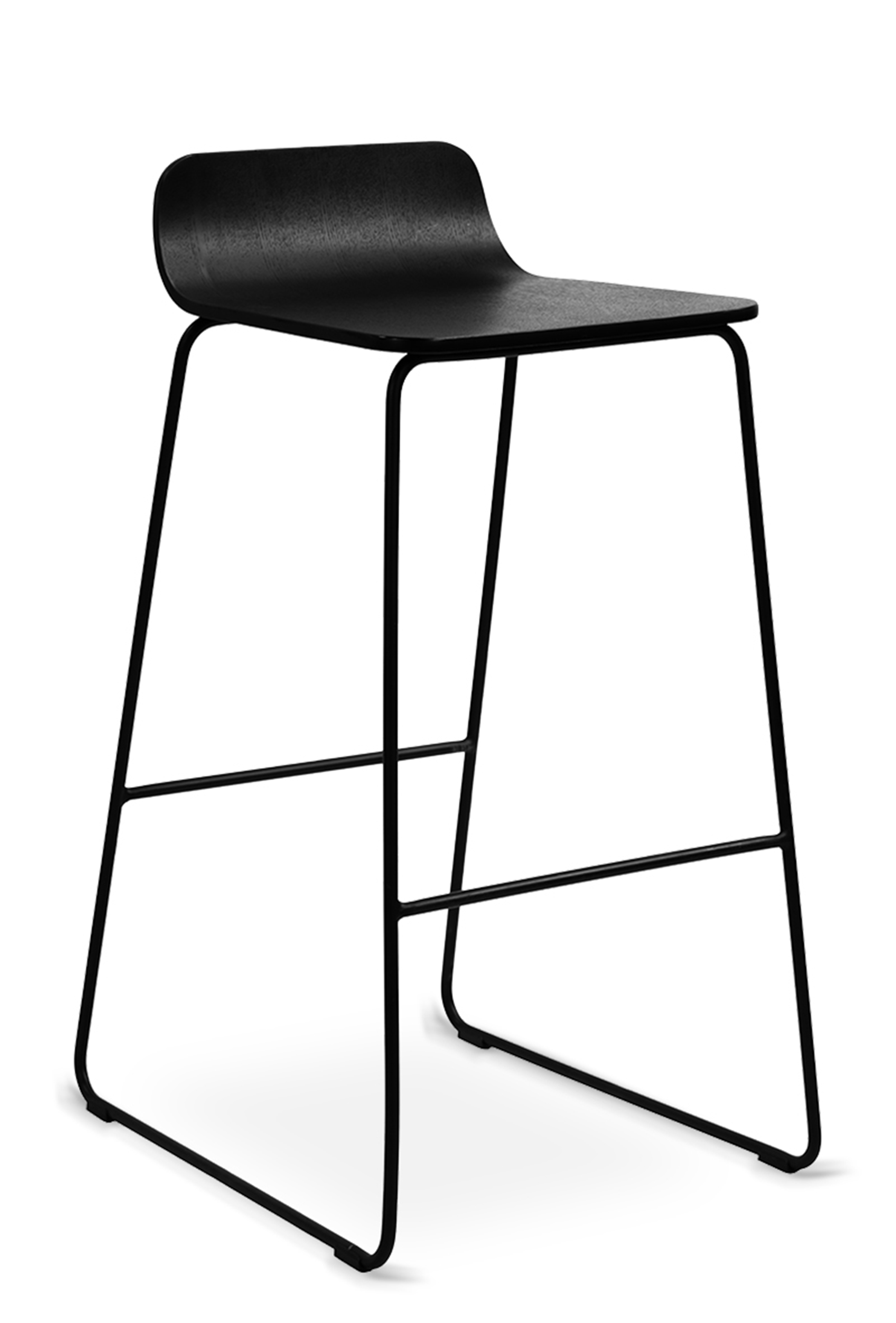 WS - Lolli high stool - Black ash (Front angle)
