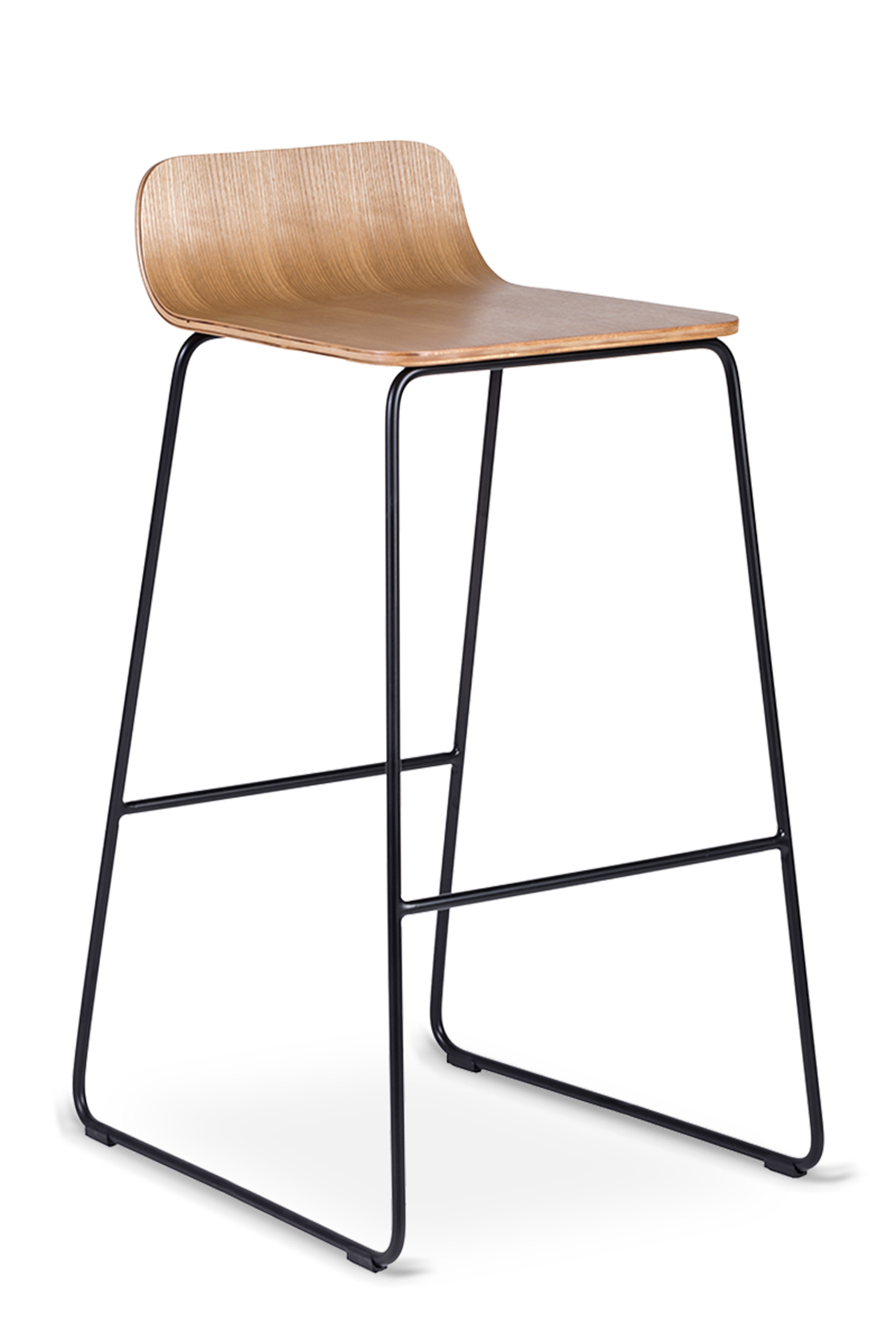 WS - Lolli high stool - Natural ash (Front angle)