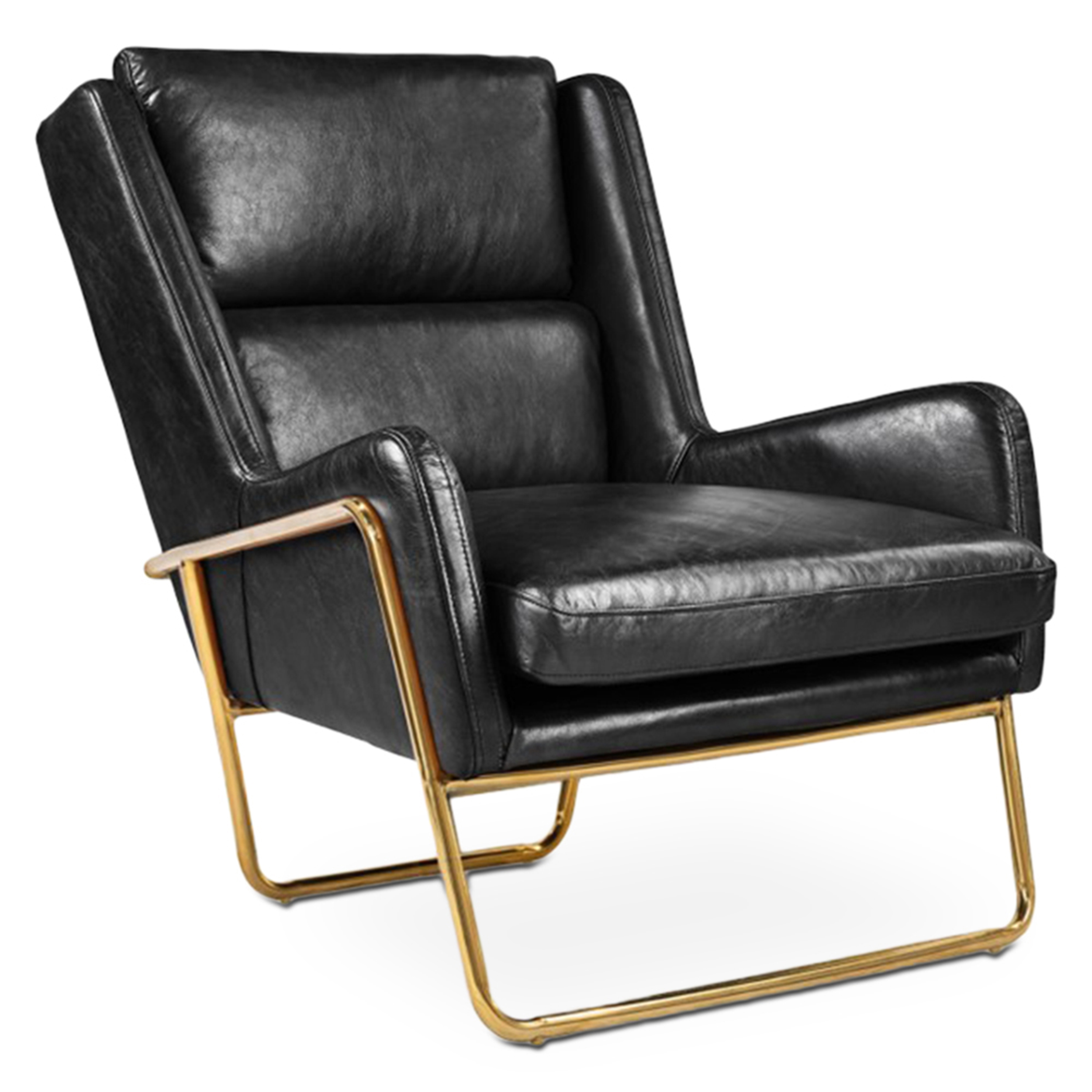 WS - London armchair - Black & Brass (Front angle)
