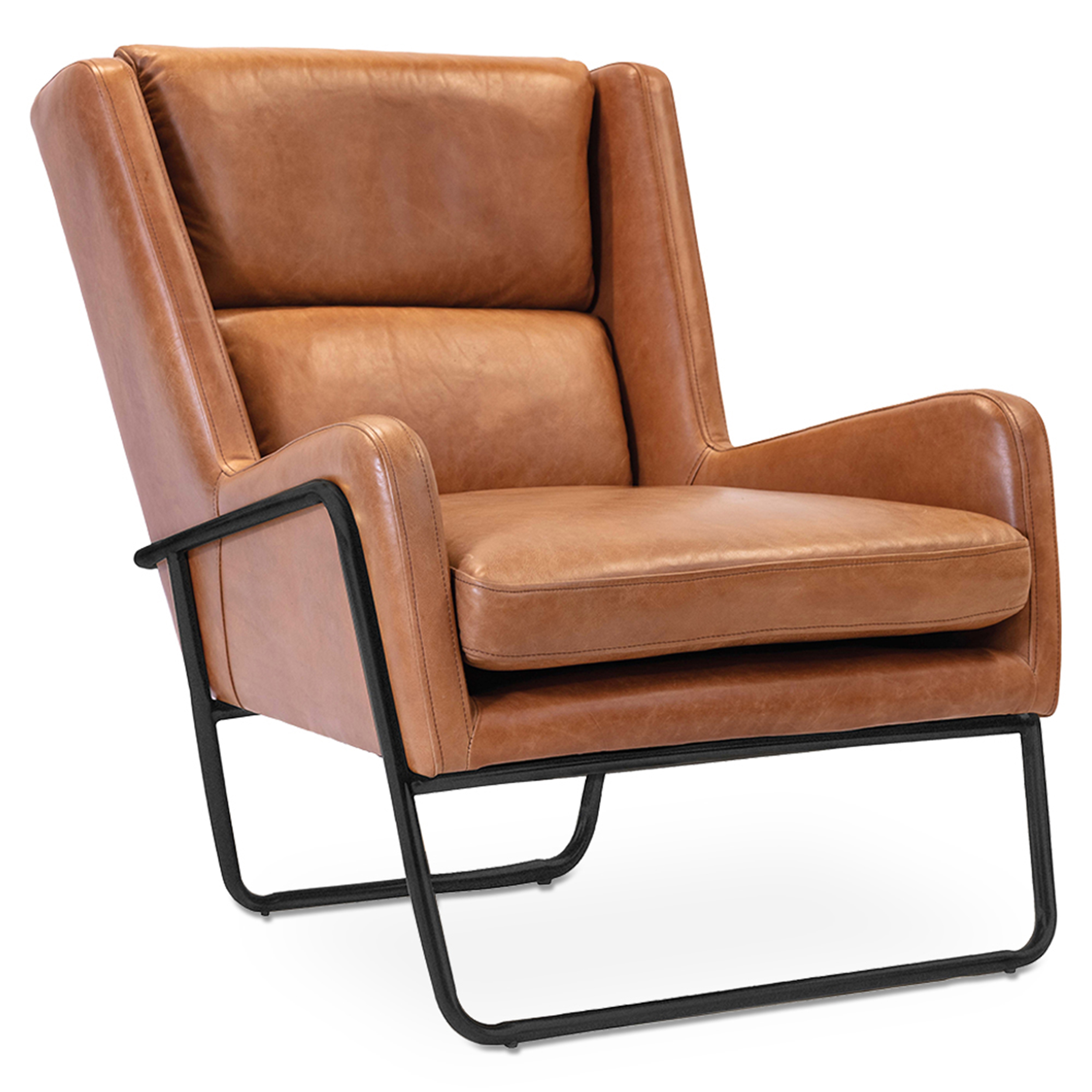 WS - London armchair - Light brown & Black (Front angle)