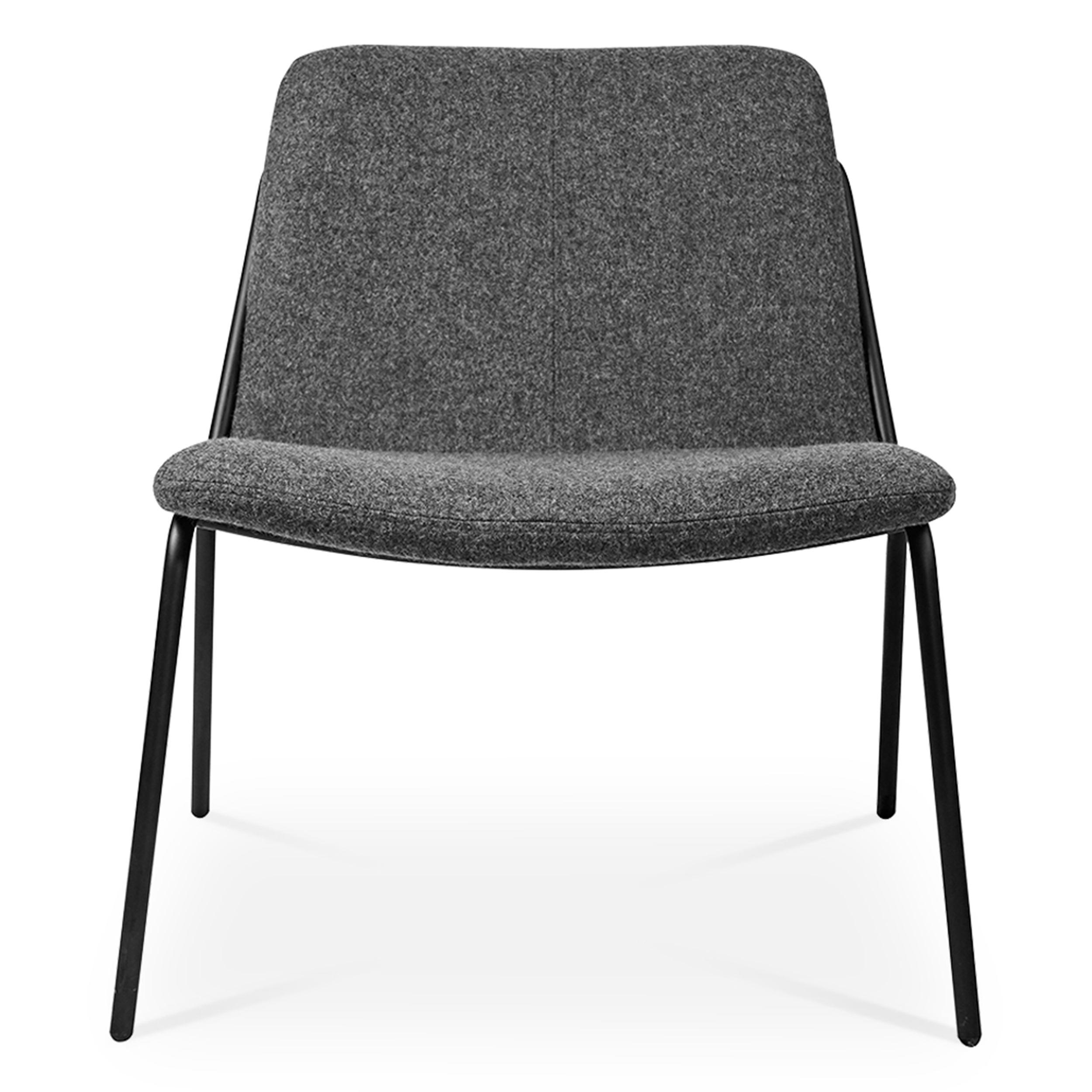 WS - Sling lounge chair - Upholstered dark grey (Front)