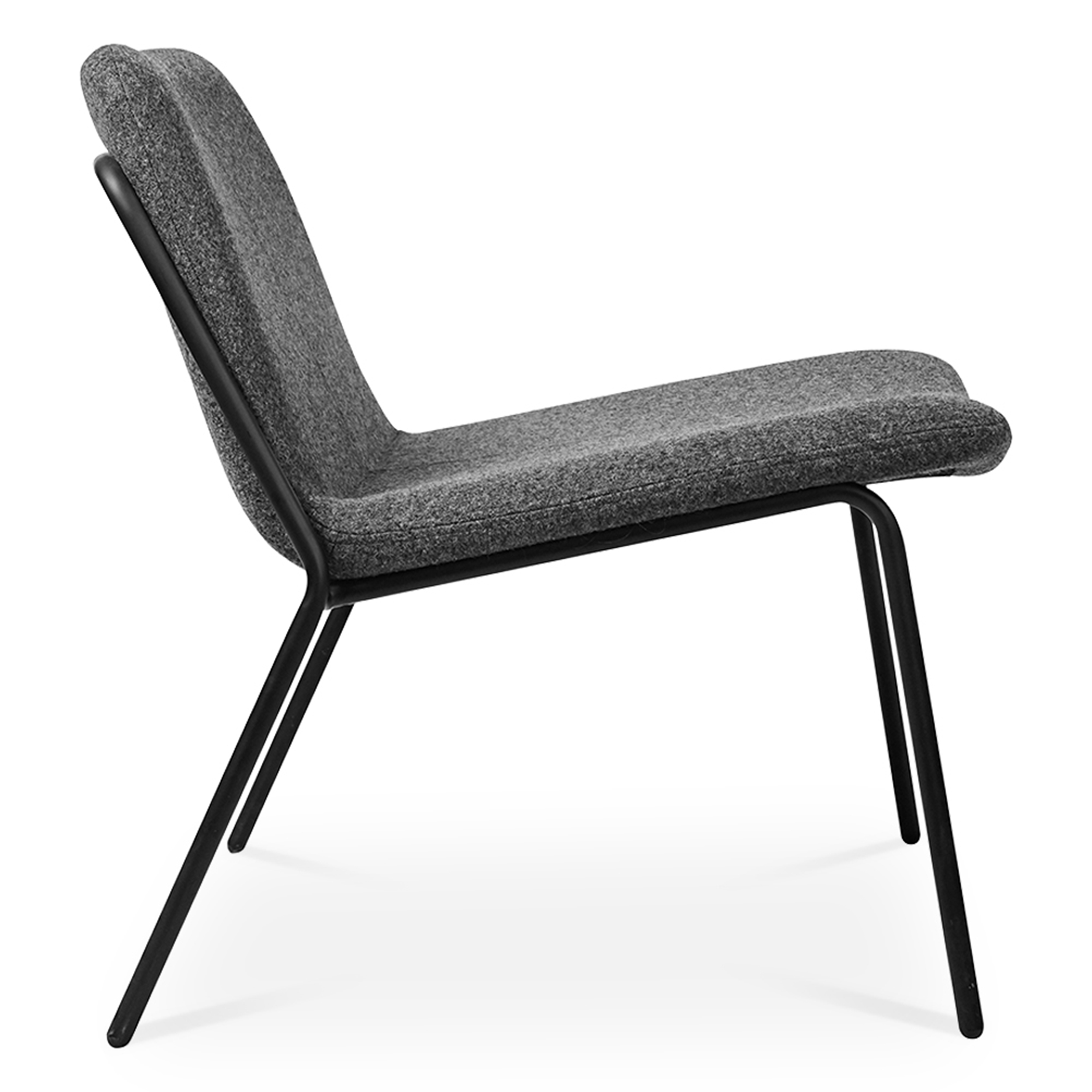 WS - Sling lounge chair - Upholstered dark grey (Side)