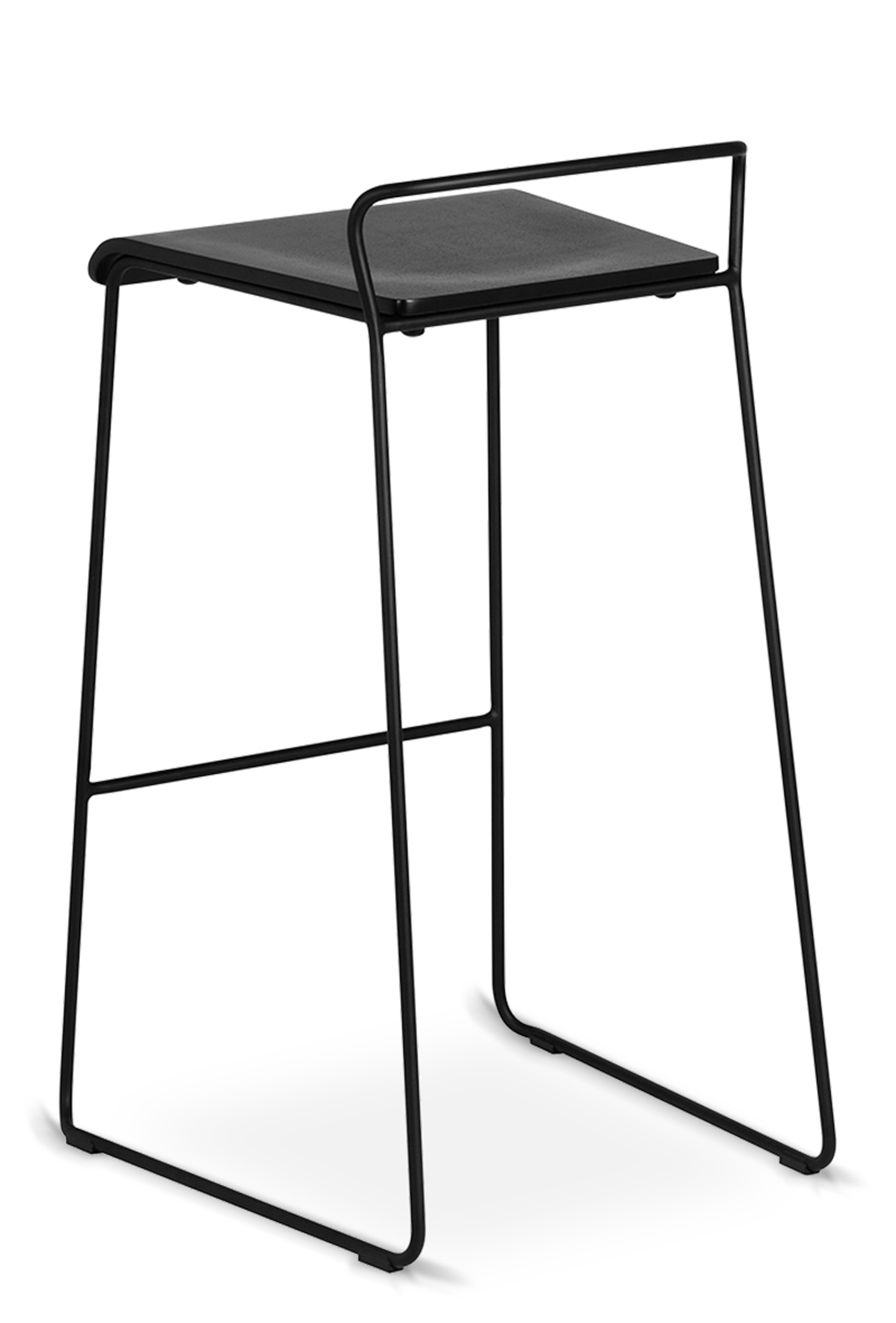 WS - Transit high stool - Black ash (Back angle)