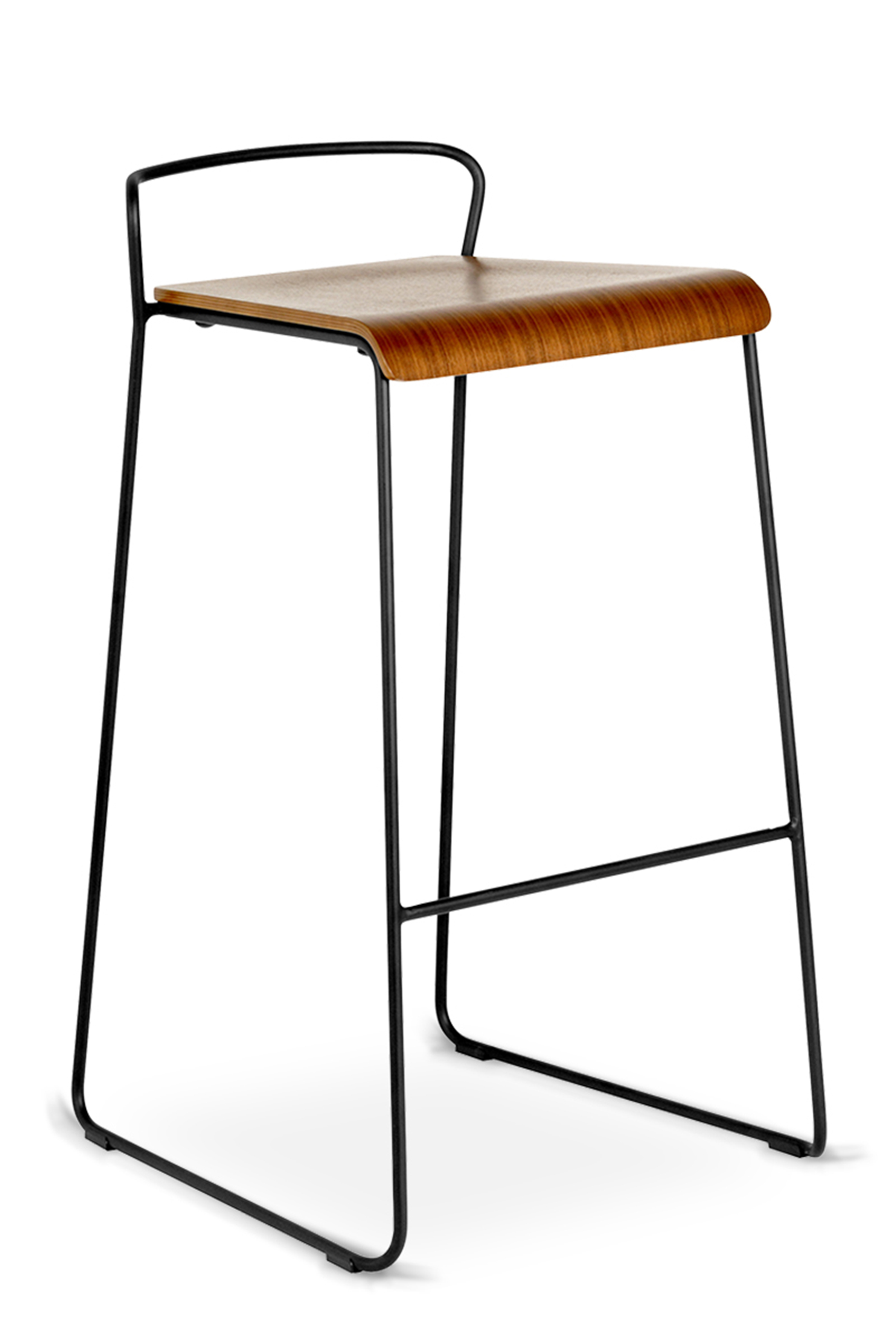 WS - Transit high stool - Walnut (Front angle)