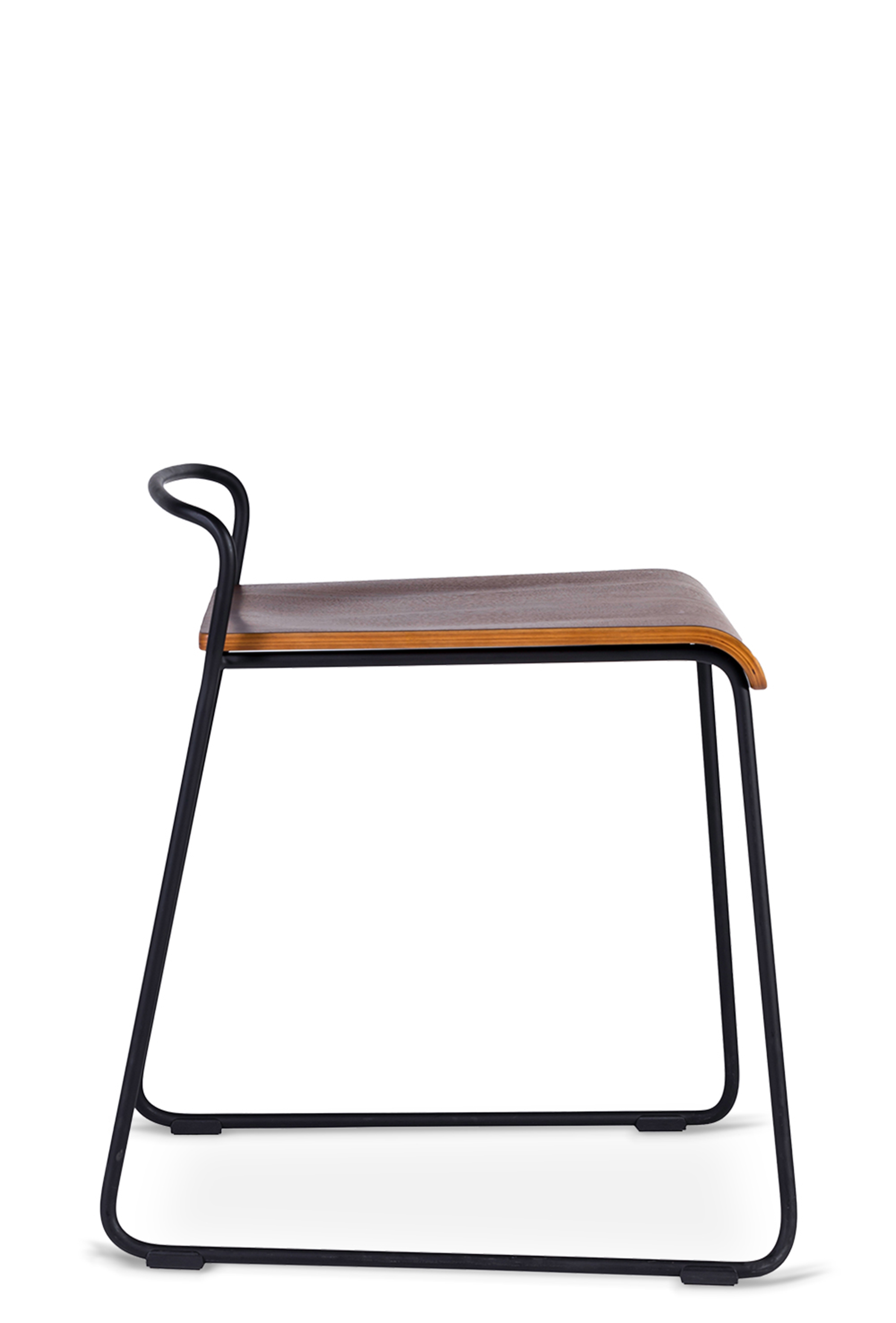 WS - Transit low stool - Walnut (Side)