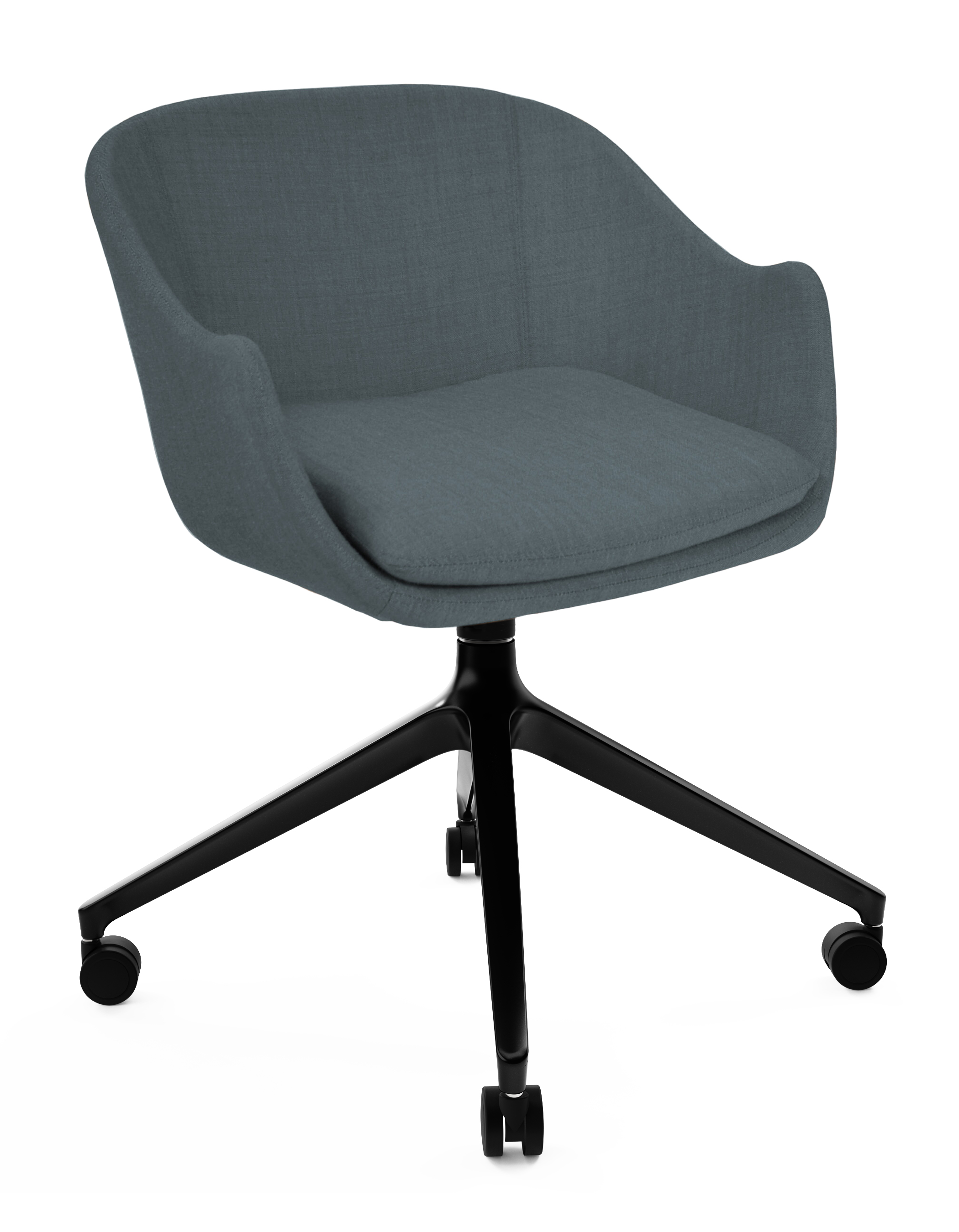 WS - Noir chair - 4 star pyramidal castor black base (Front angle)