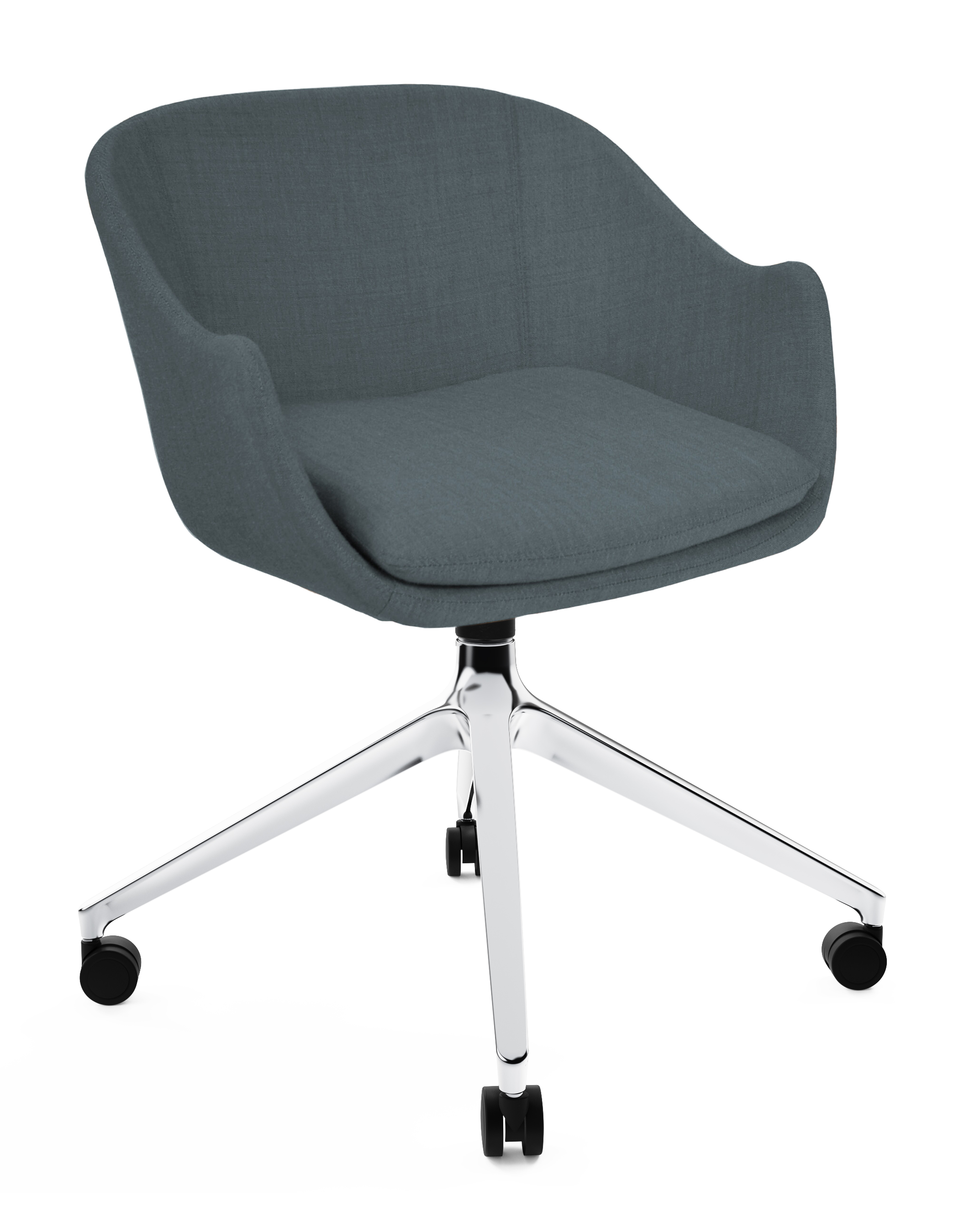 WS - Noir chair - 4 star pyramidal castor polished base (Front angle)