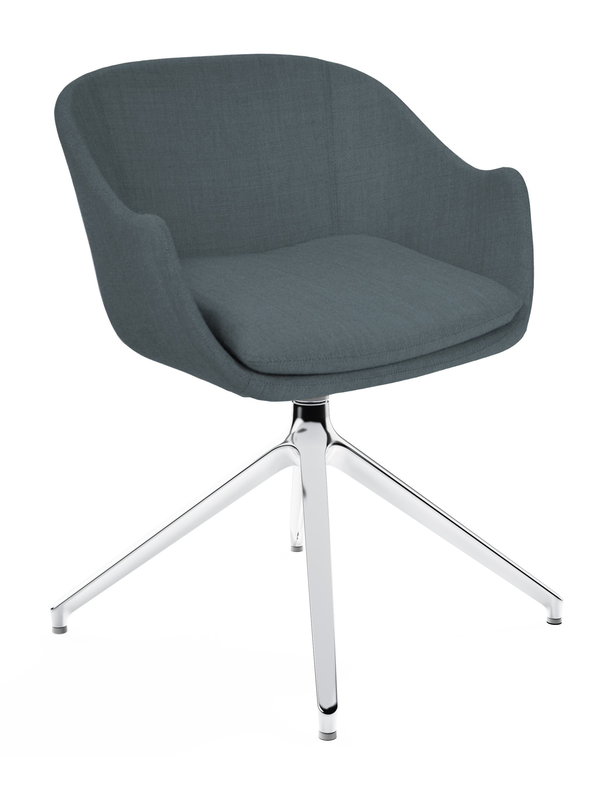 WS - Noir chair - 4 star pyramidal polished base (Front angle)