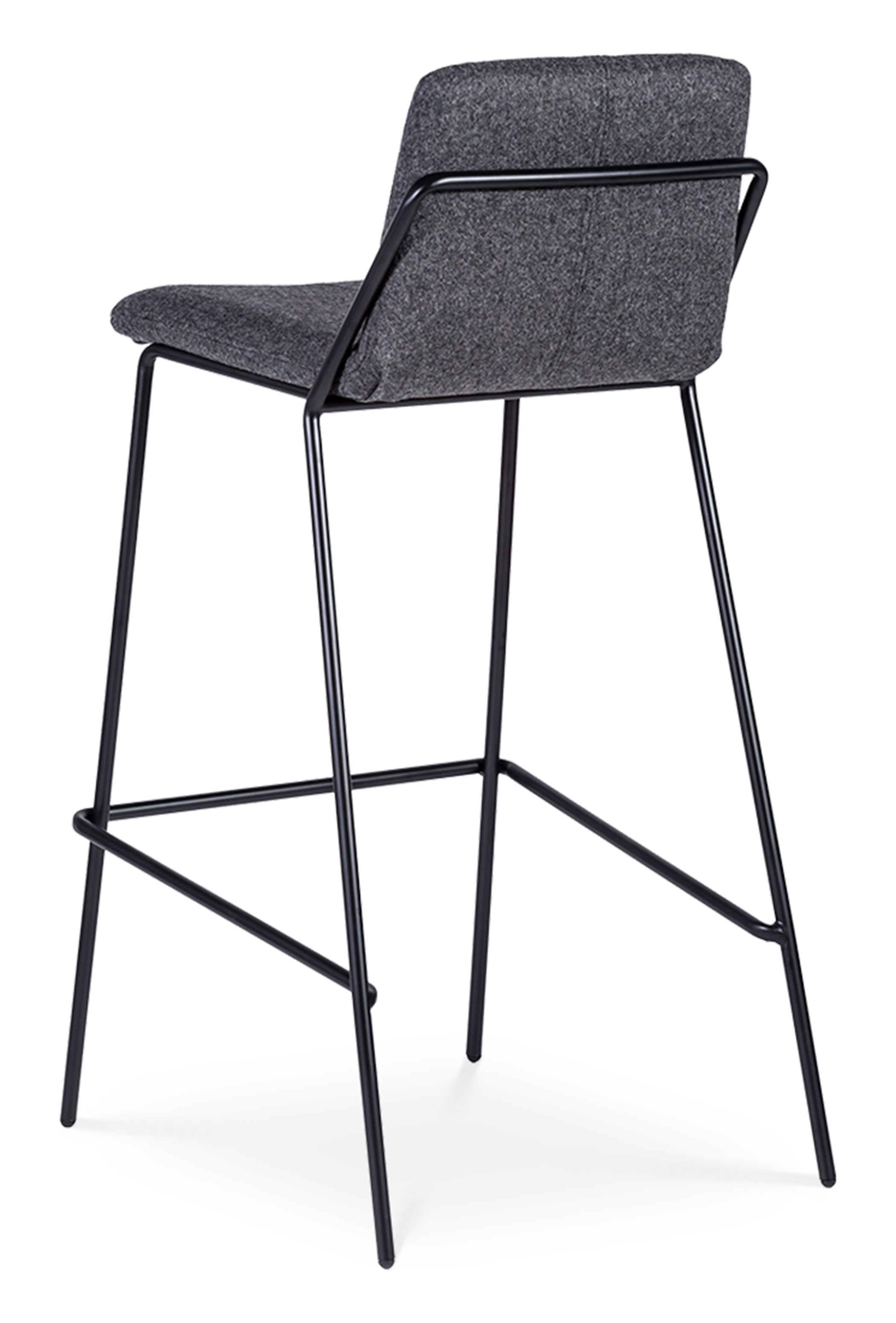 WS - Sling high stool - Upholstered dark grey (Back angle)