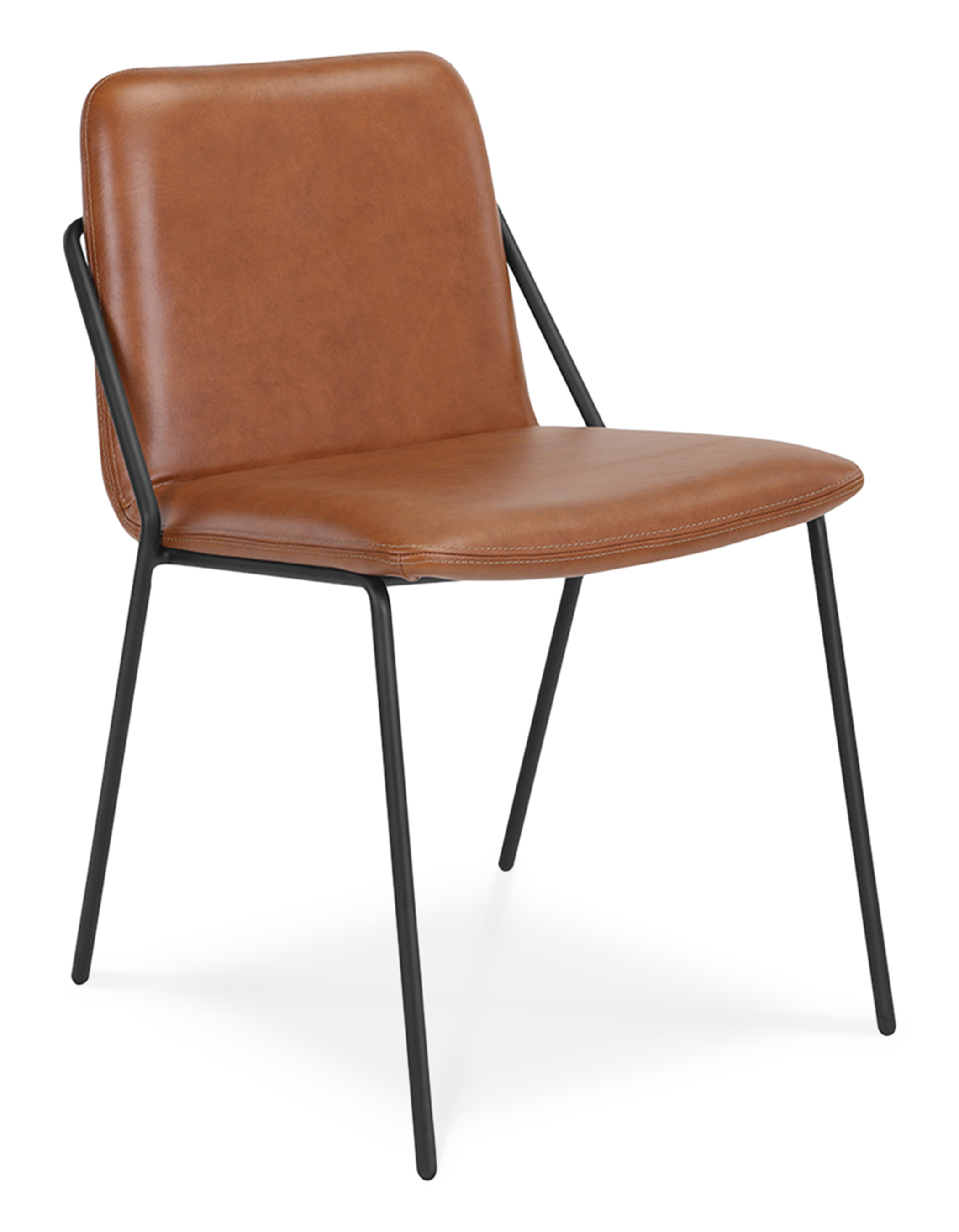 WS - Sling side chair - Upholstered PU leather (Front angle)