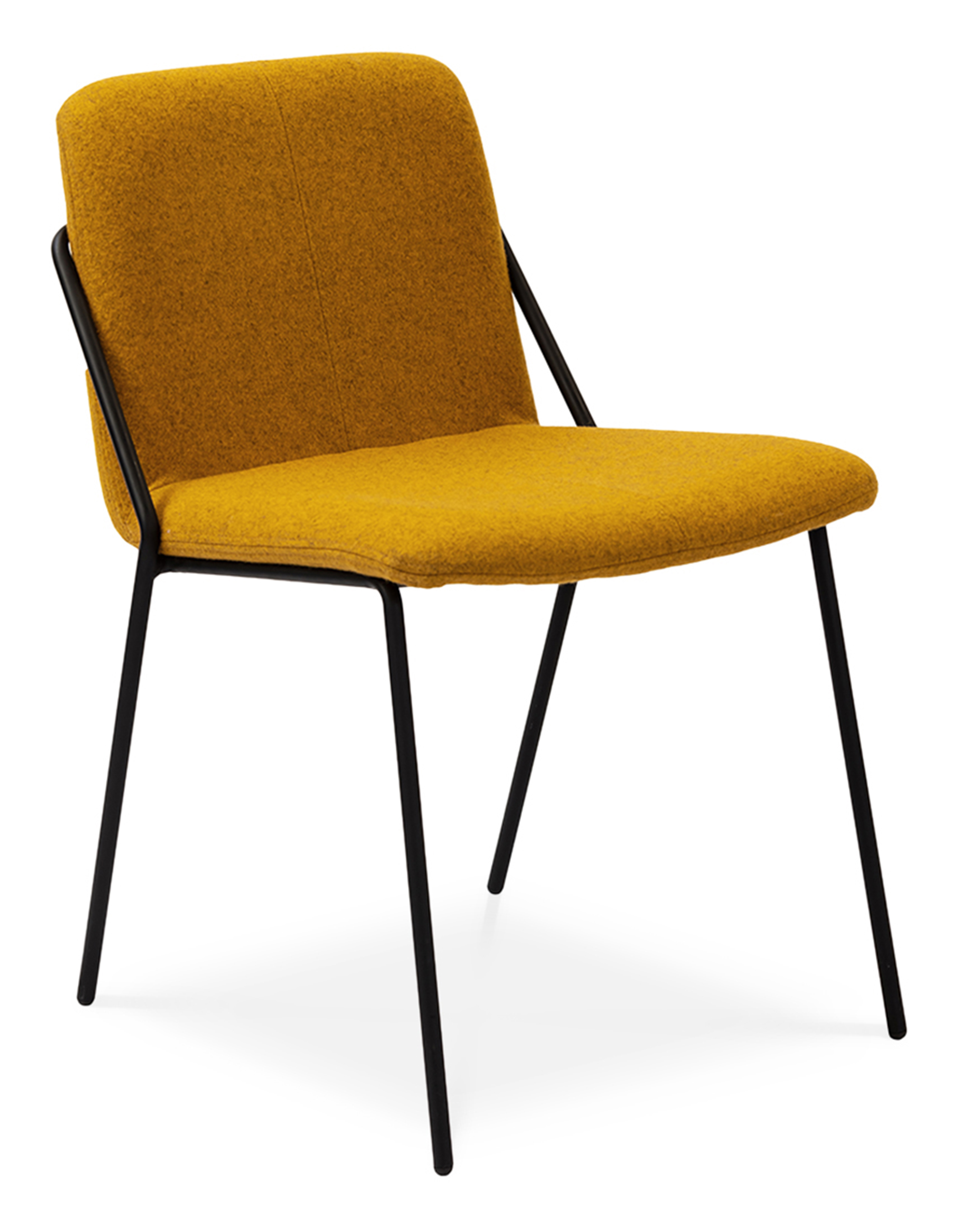 WS - Sling side chair - Upholstered yellow (Front angle)