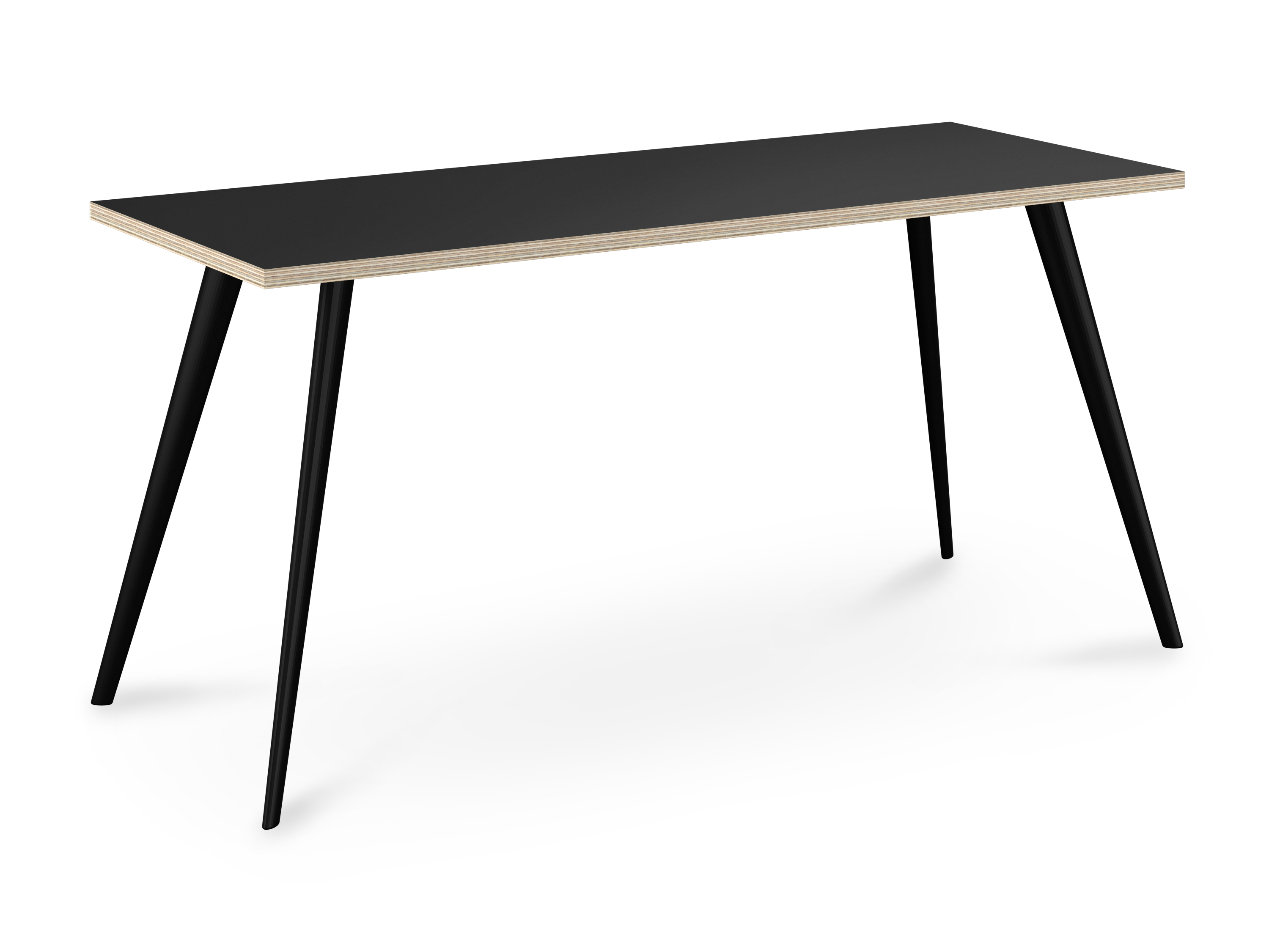 WS - Air desk - Black legs, Anthracite Acrylic Ply