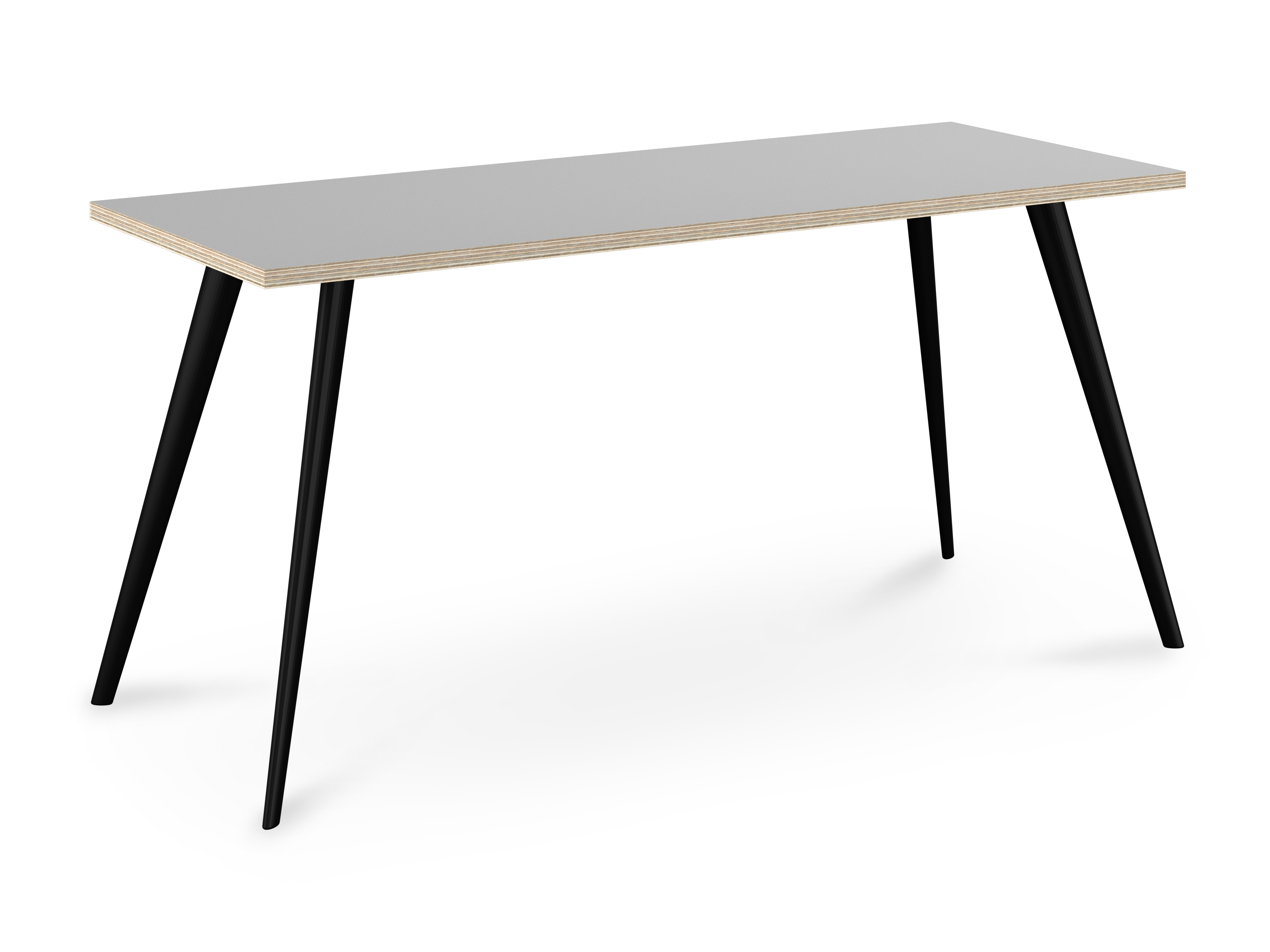 WS - Air desk - Black legs, Light Grey Acrylic Ply