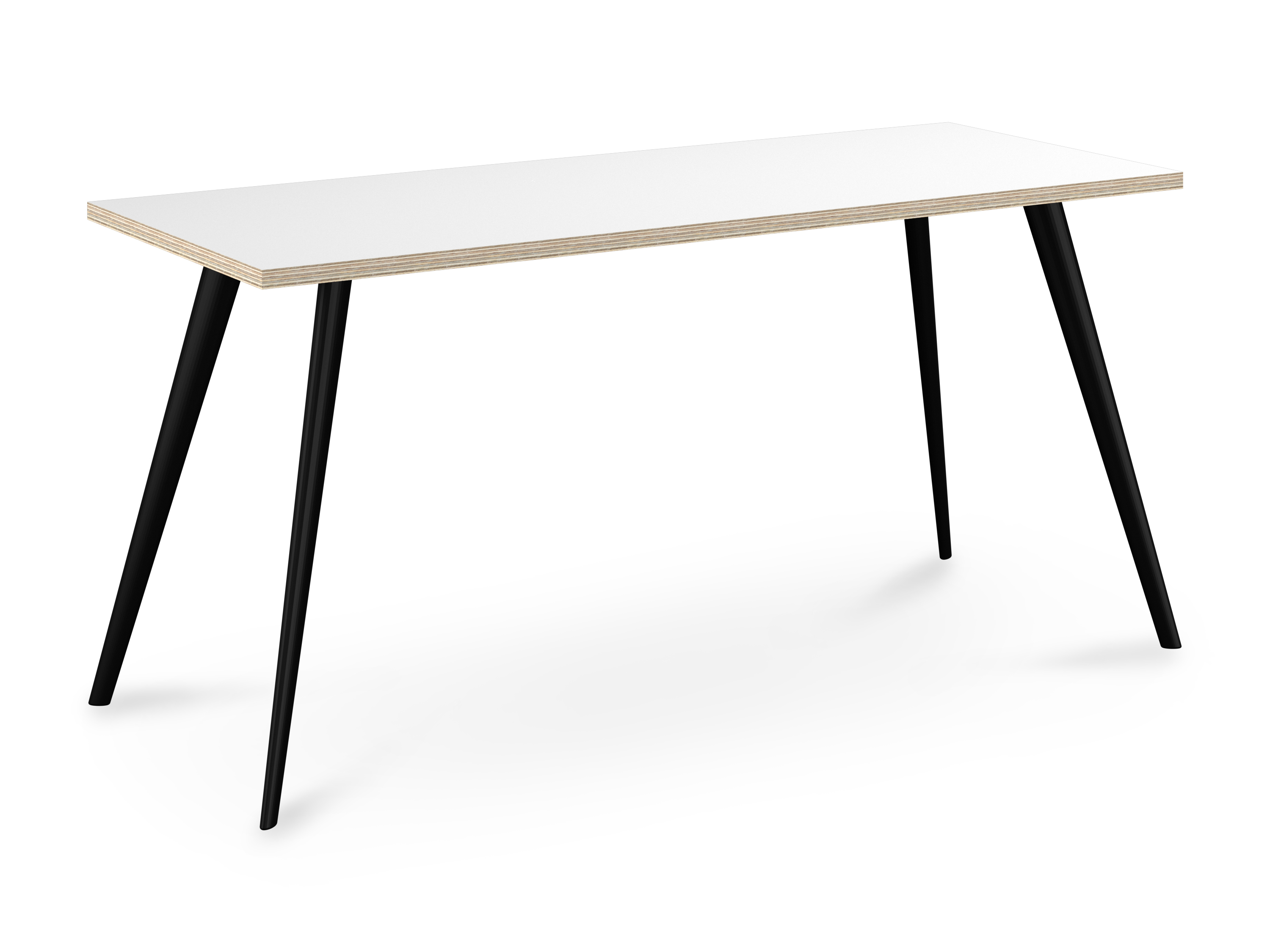 WS - Air desk - Black legs, White Acrylic Ply