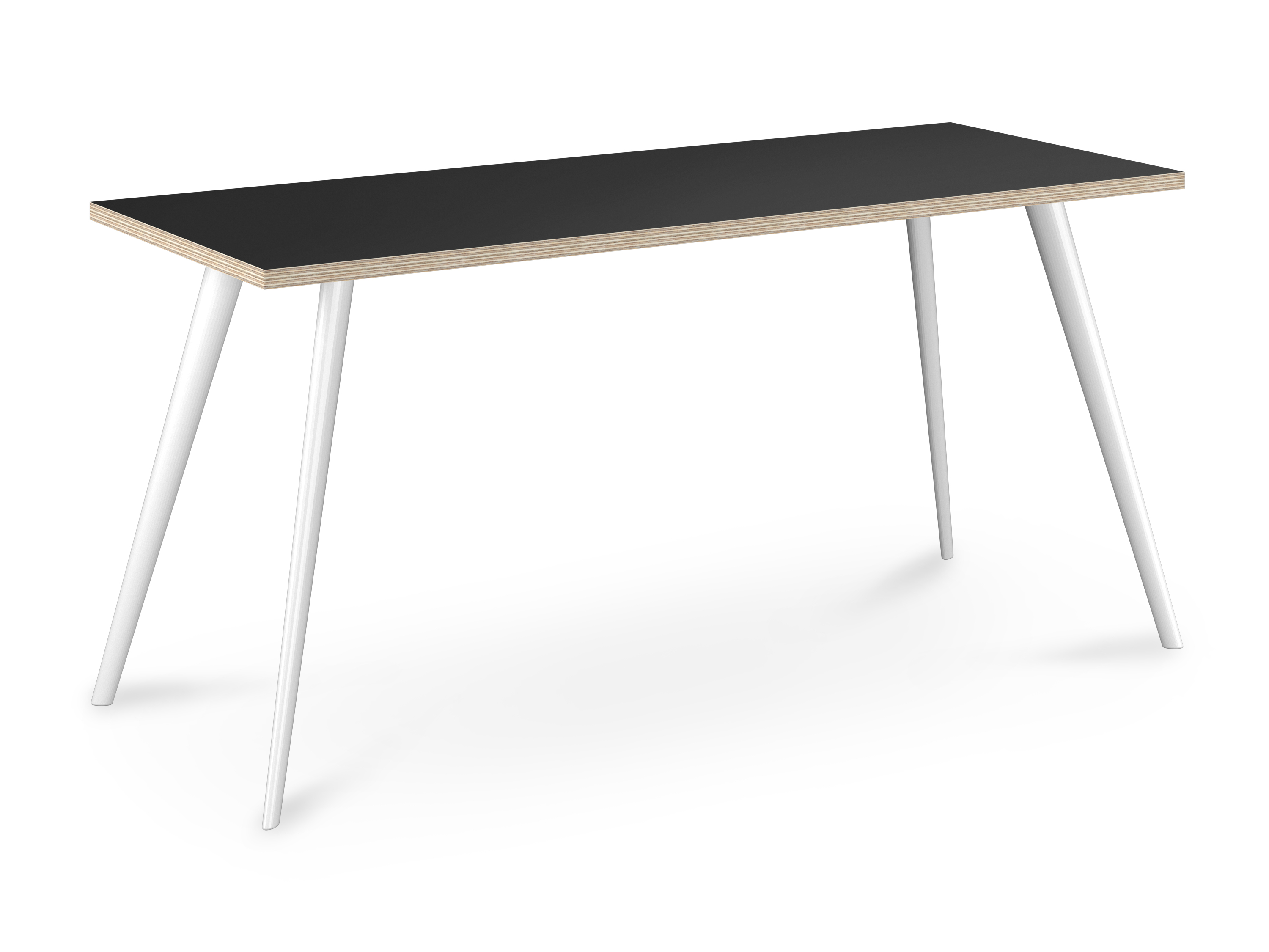 WS - Air desk - White legs, Anthracite Acrylic Ply