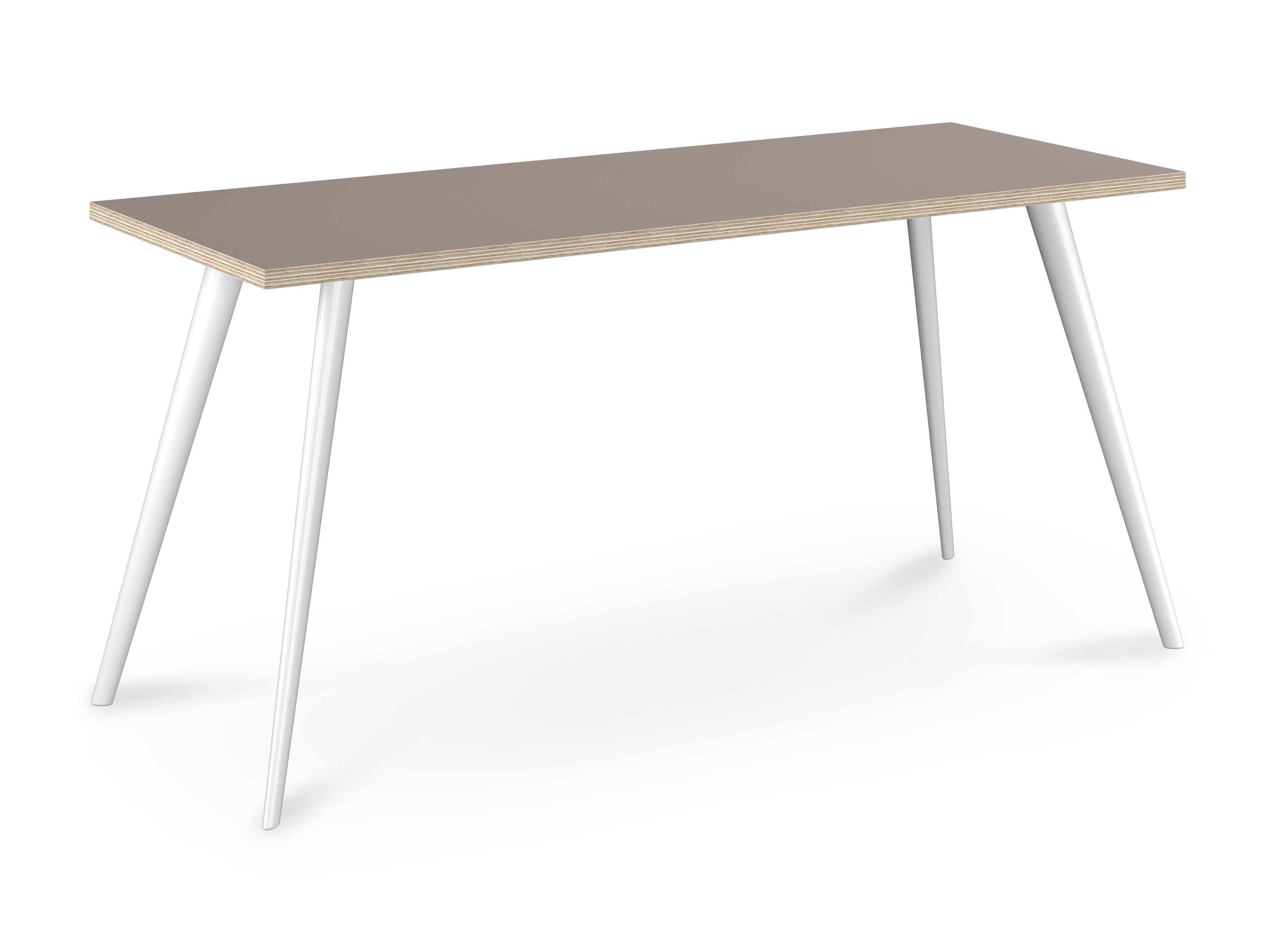 WS - Air desk - White legs, Stone Grey Acrylic Ply