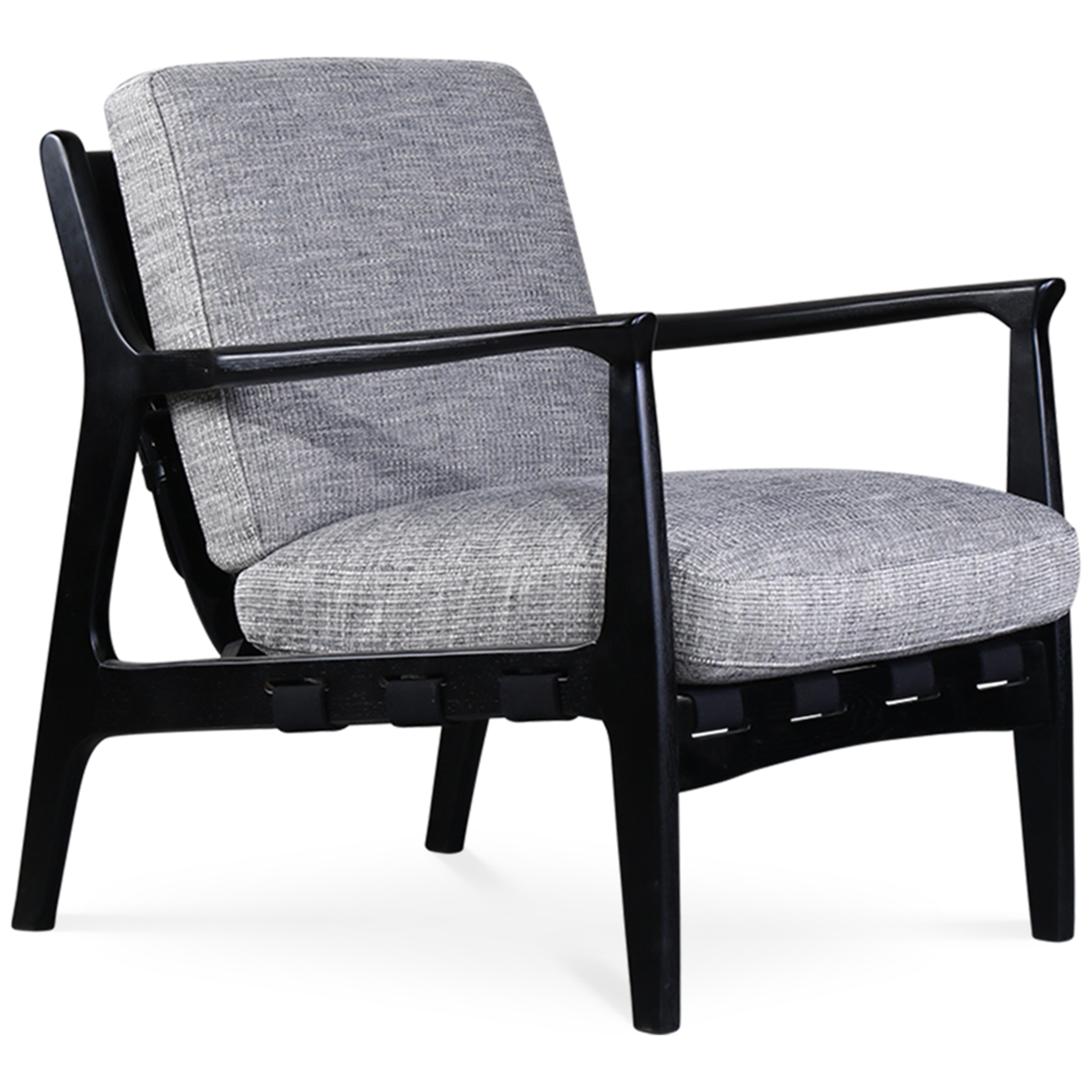 WS - At Ease armchair - Black & Fabric upholstery - (Front angle)