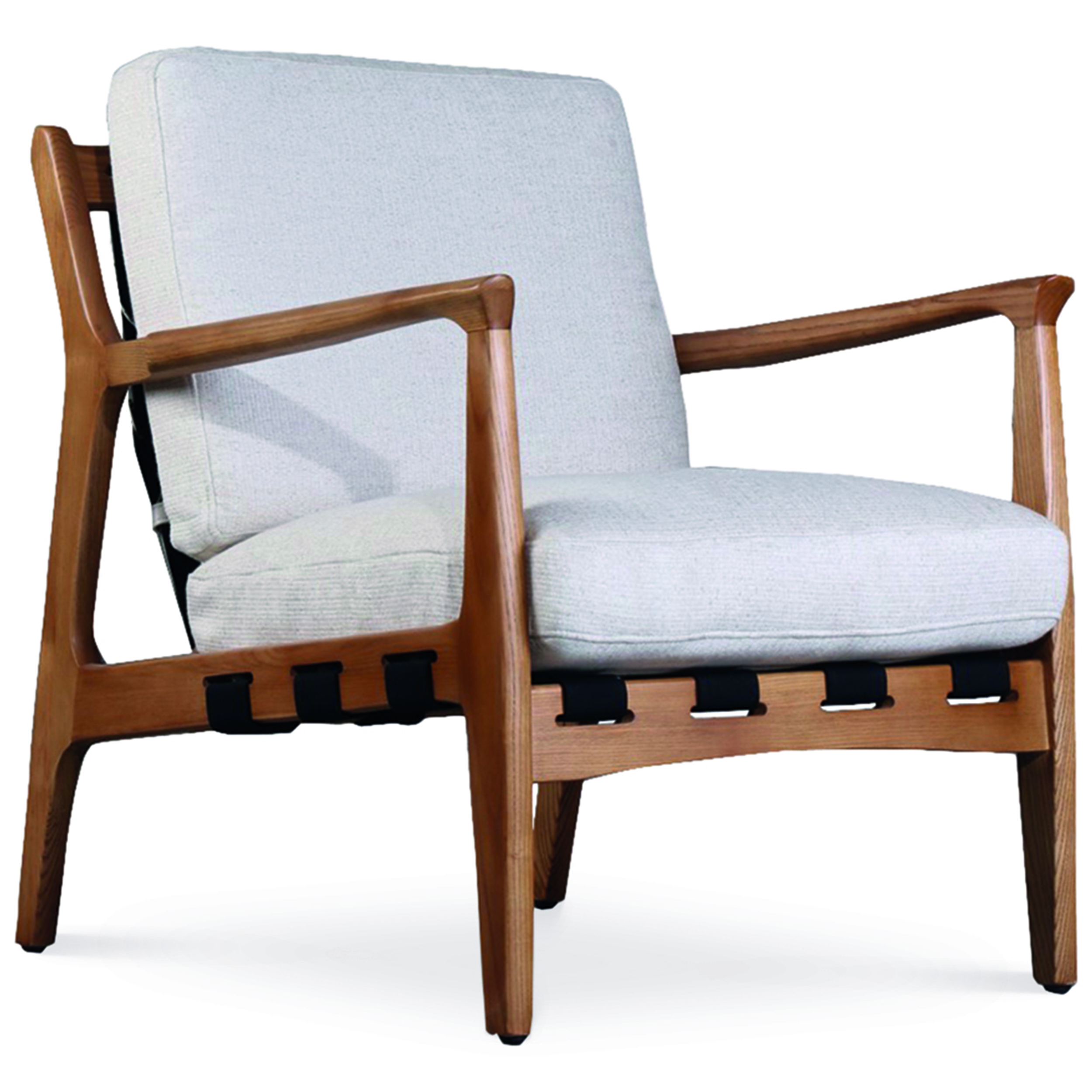WS - At Ease armchair - Natural ash & Fabric upholstery (Front angle)