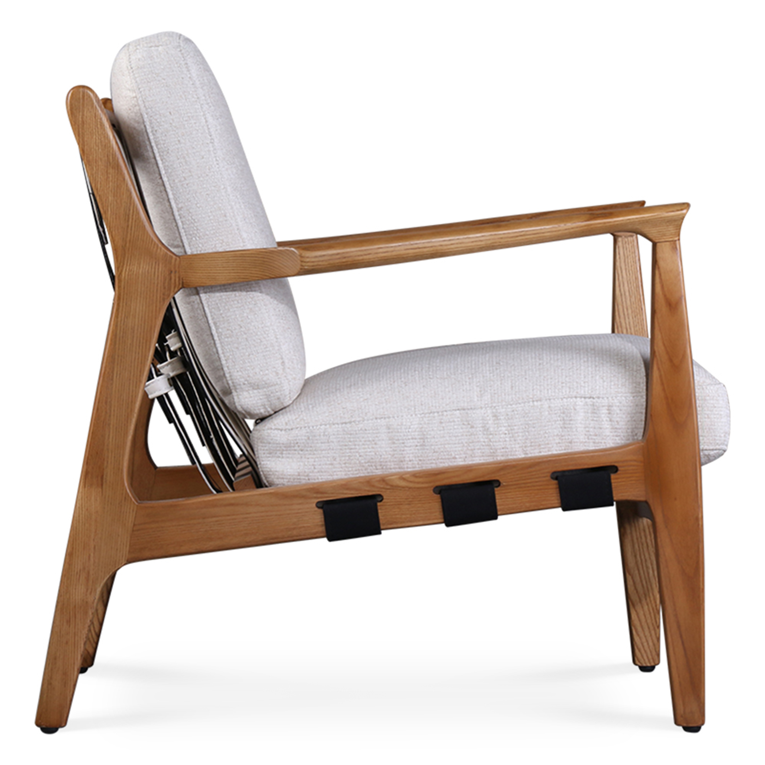 WS - At Ease armchair - Natural ash & Fabric upholstery - (Side)