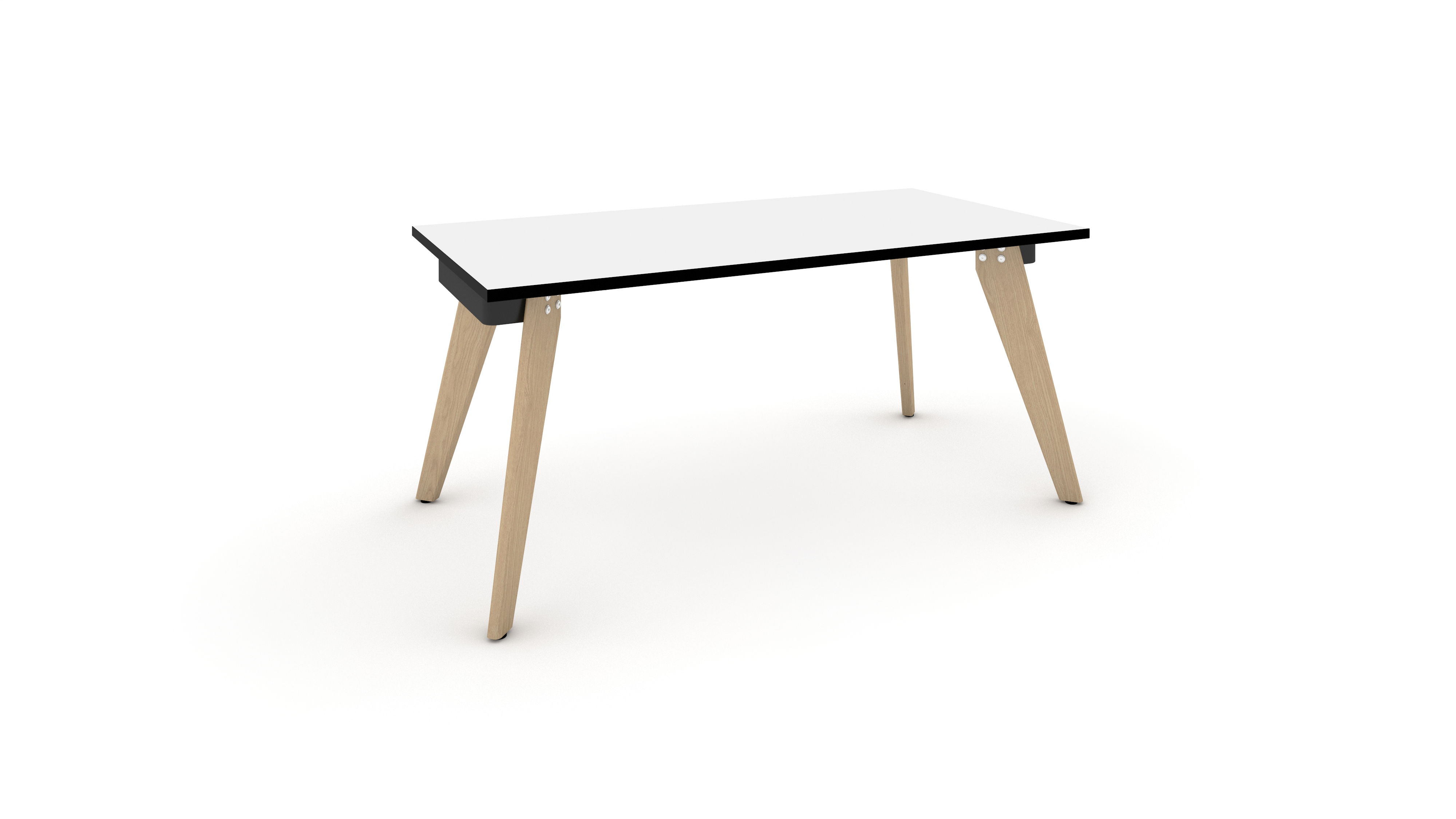 WS - Hub desk - 1pers - White top with black edge