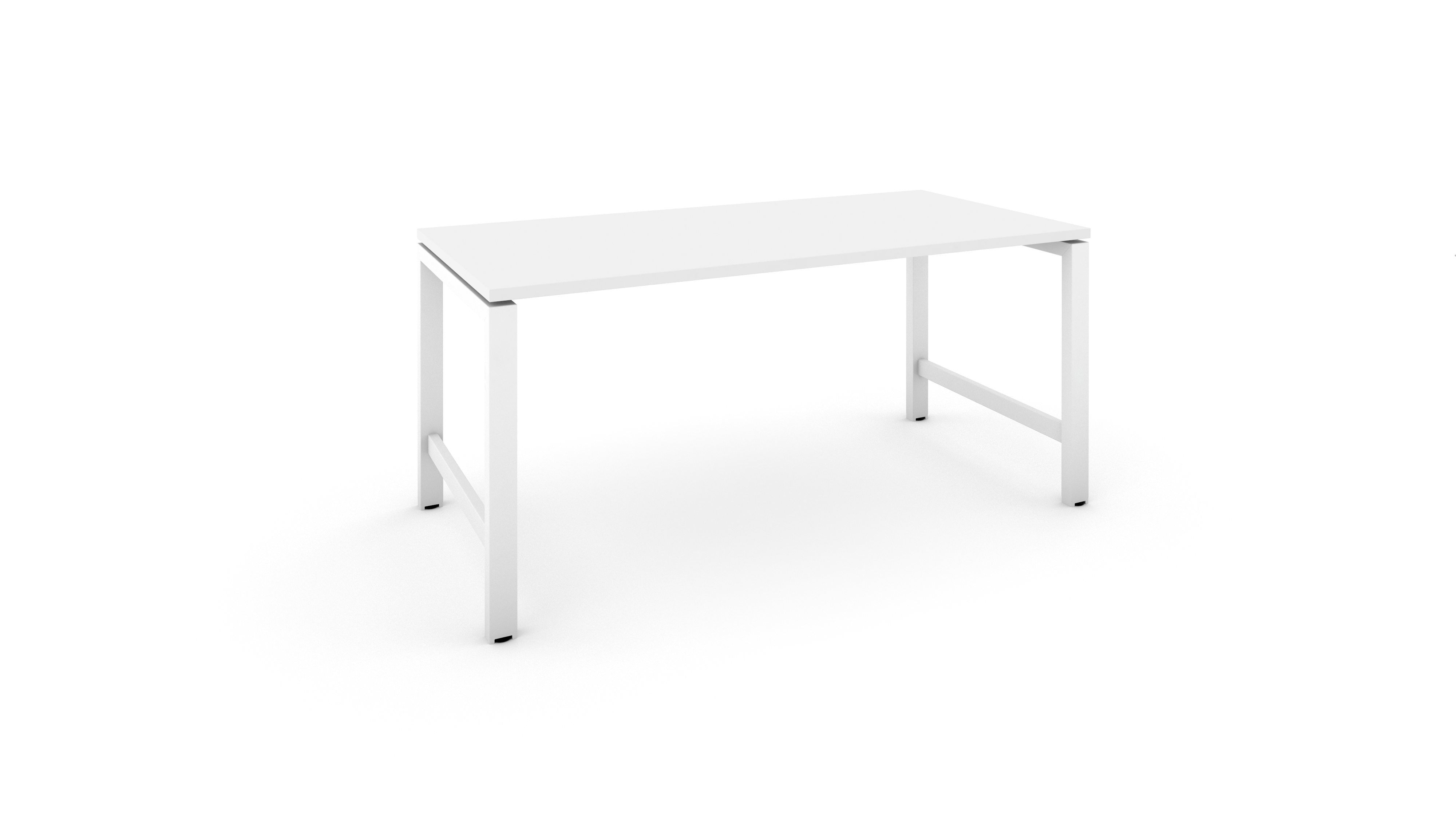 WS - Studio desk - 1pers - White frame, White top