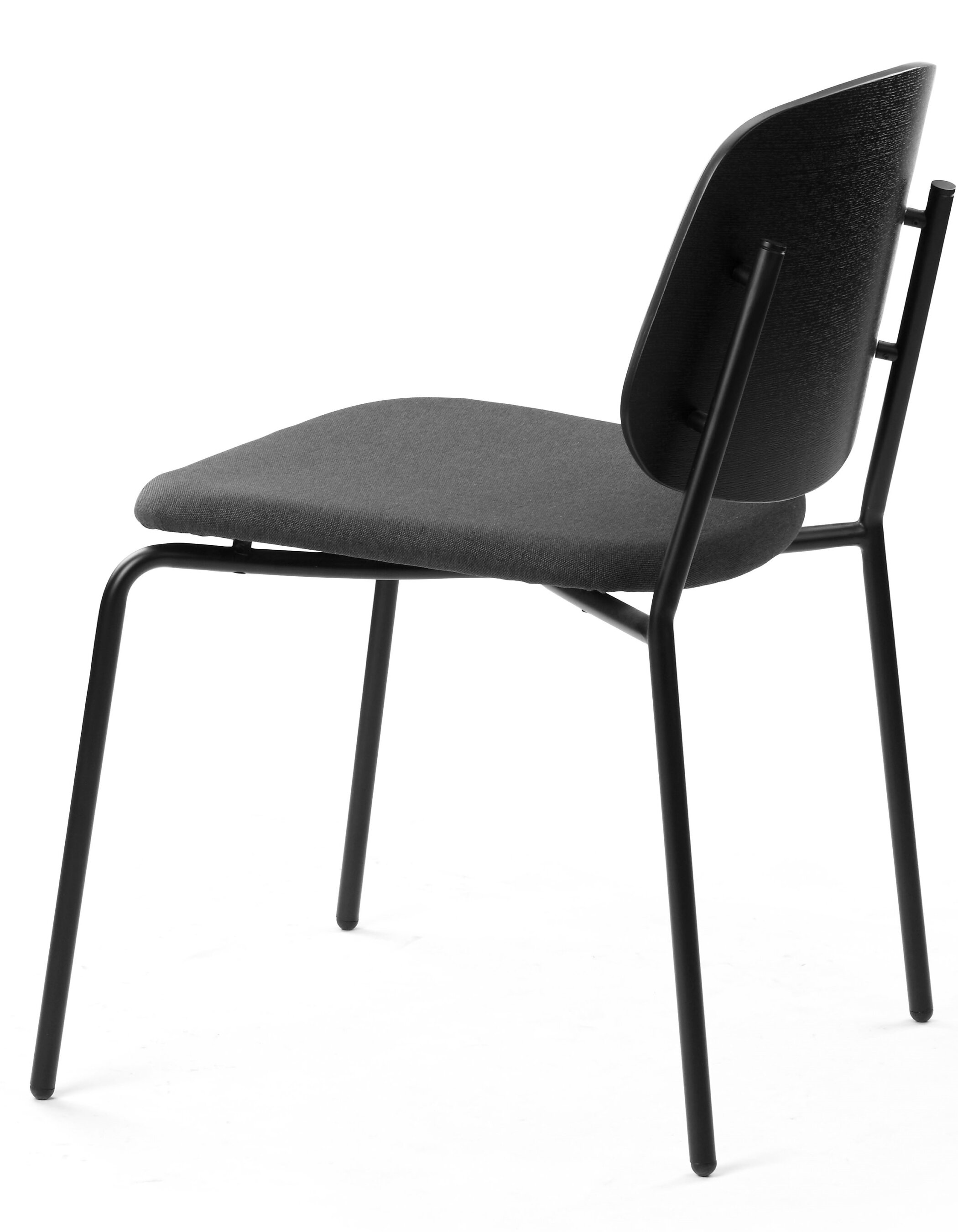 WS - Platform chair - Black ash & Seat UPH Dark grey (Back angle)