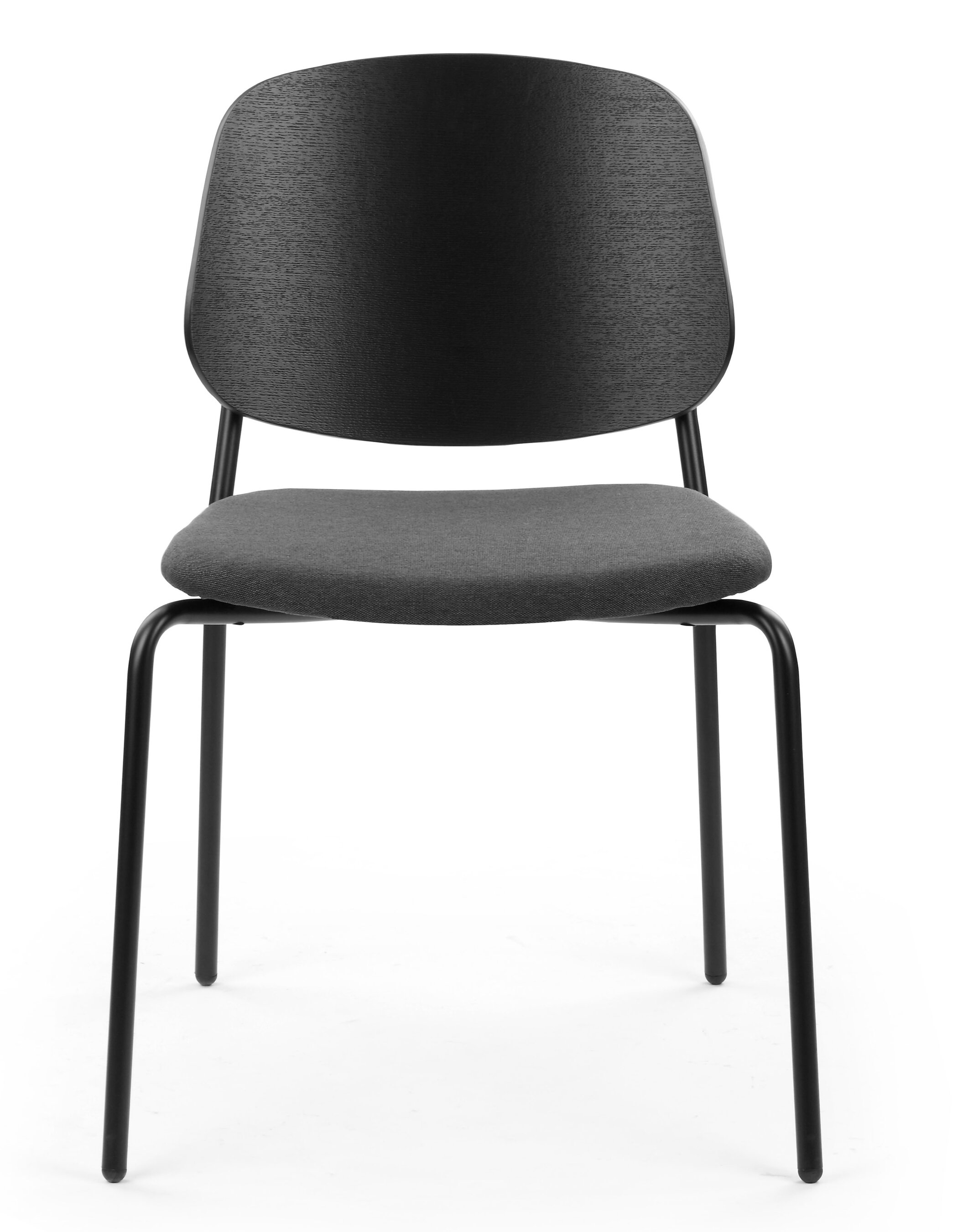 WS - Platform chair - Black ash & Seat UPH Dark grey (Front)
