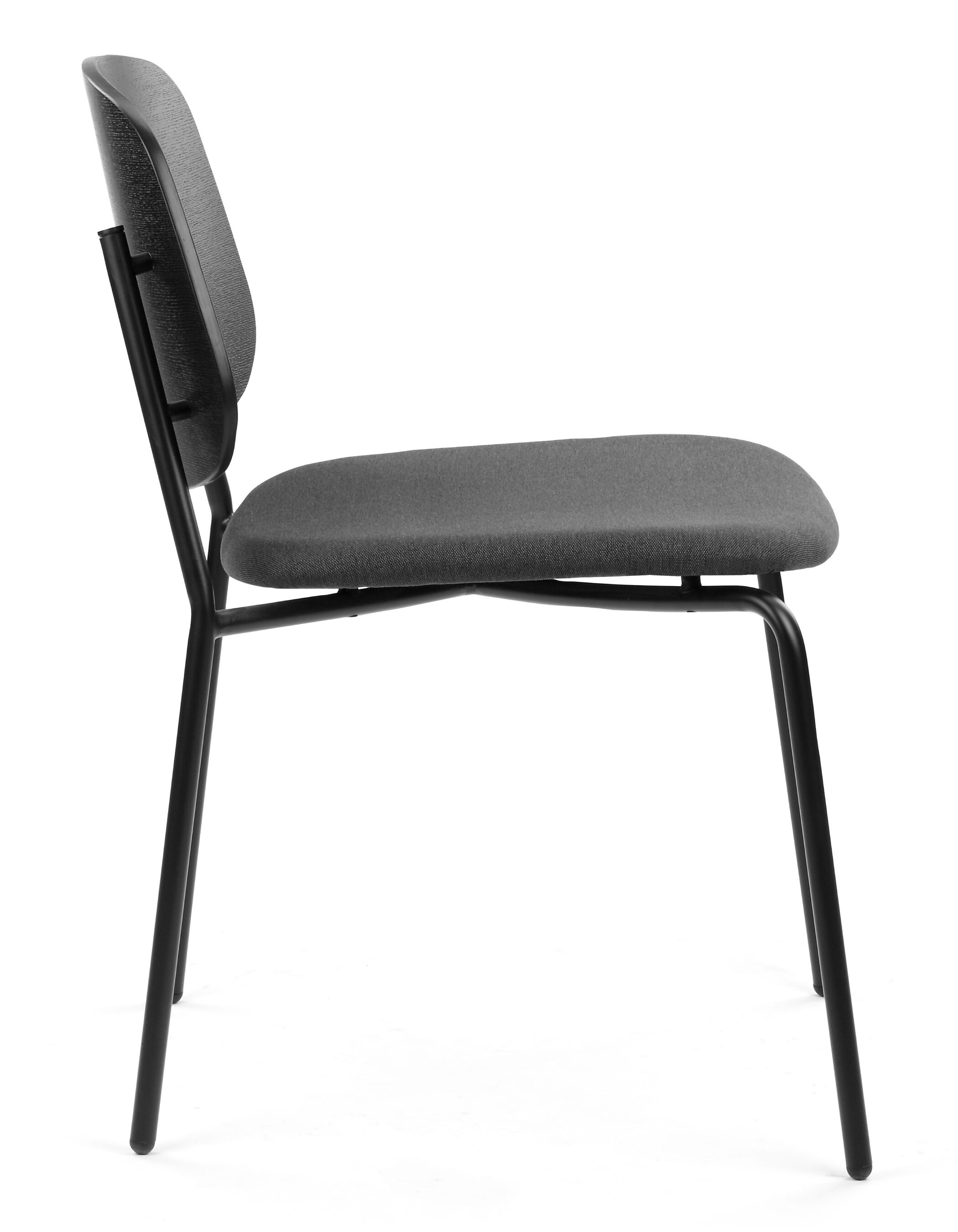 WS - Platform chair - Black ash & Seat UPH Dark grey (Side)