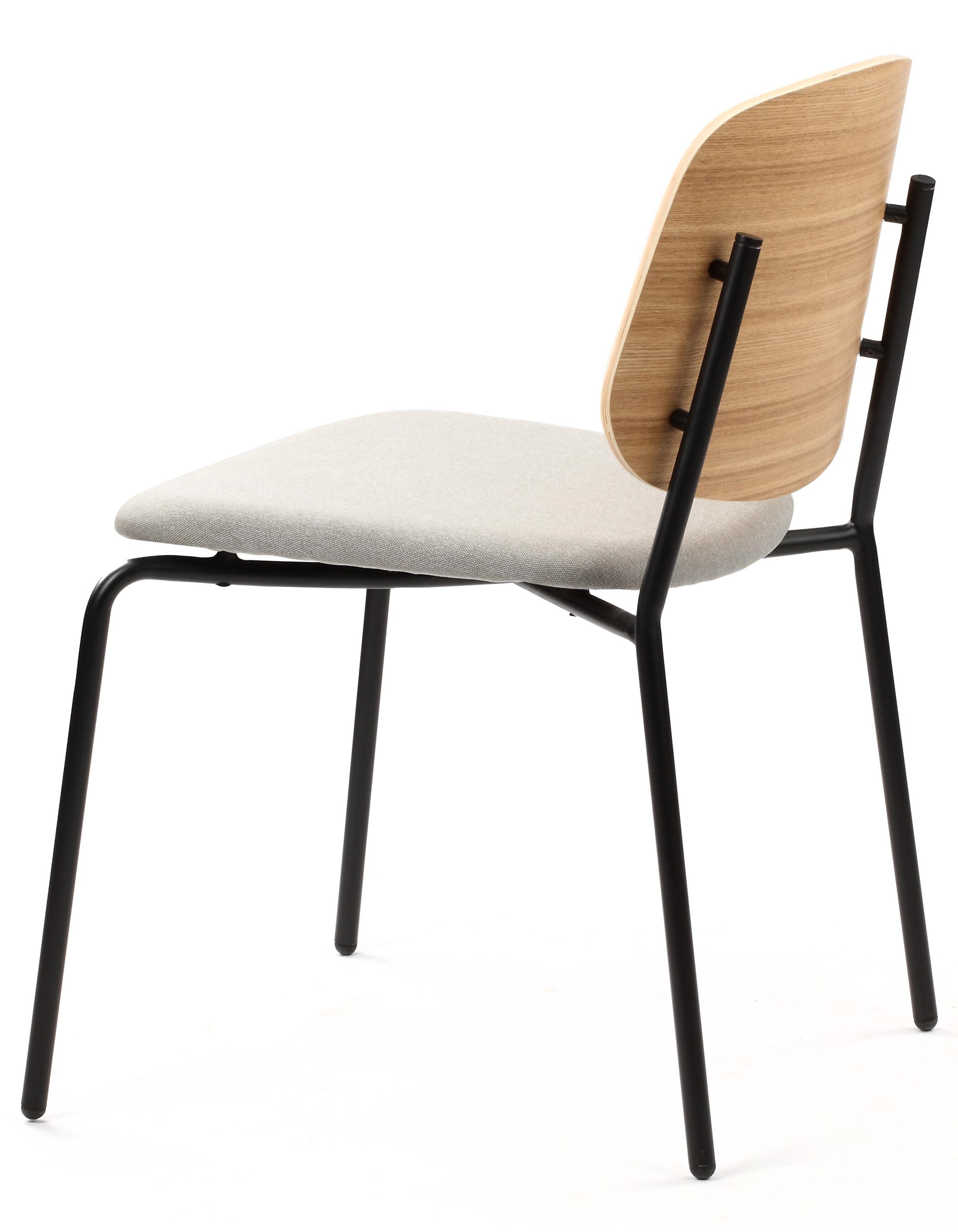 WS - Platform chair - Natural ash & Seat UPH Grey (Back angle)