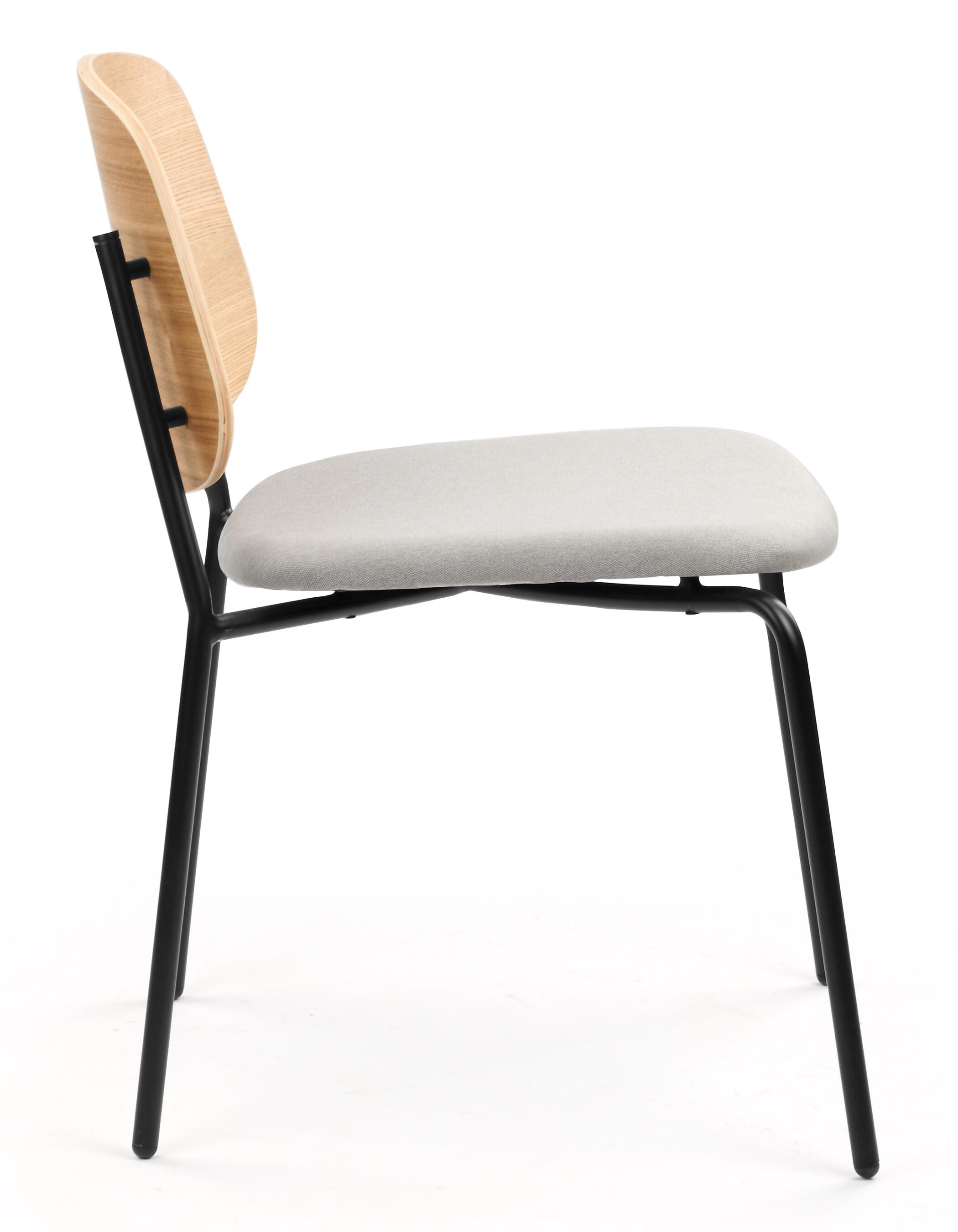 WS - Platform chair - Natural ash & Seat UPH Grey (Side)