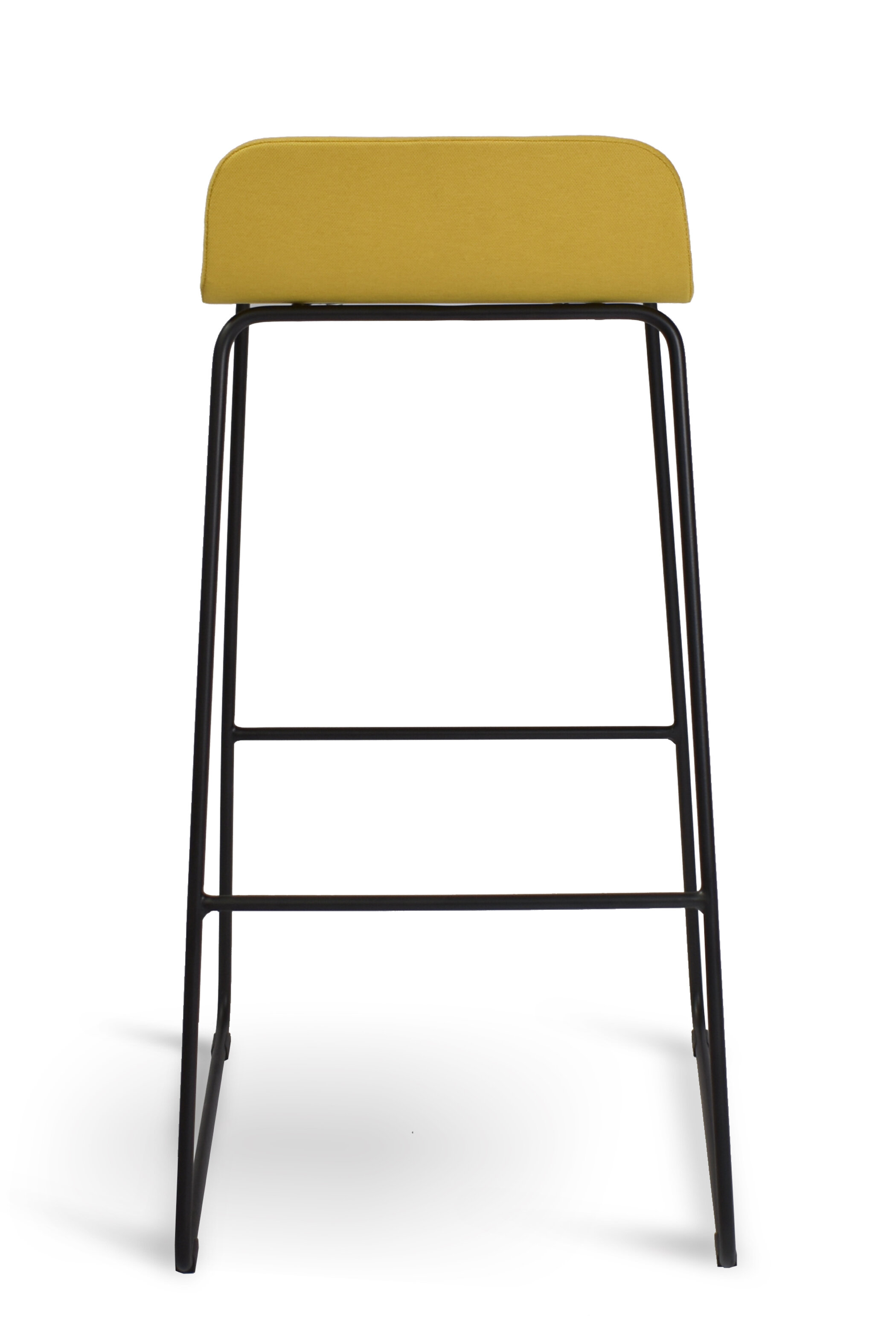 WS - Lolli High Stool - Yellow Upholstered (Back)