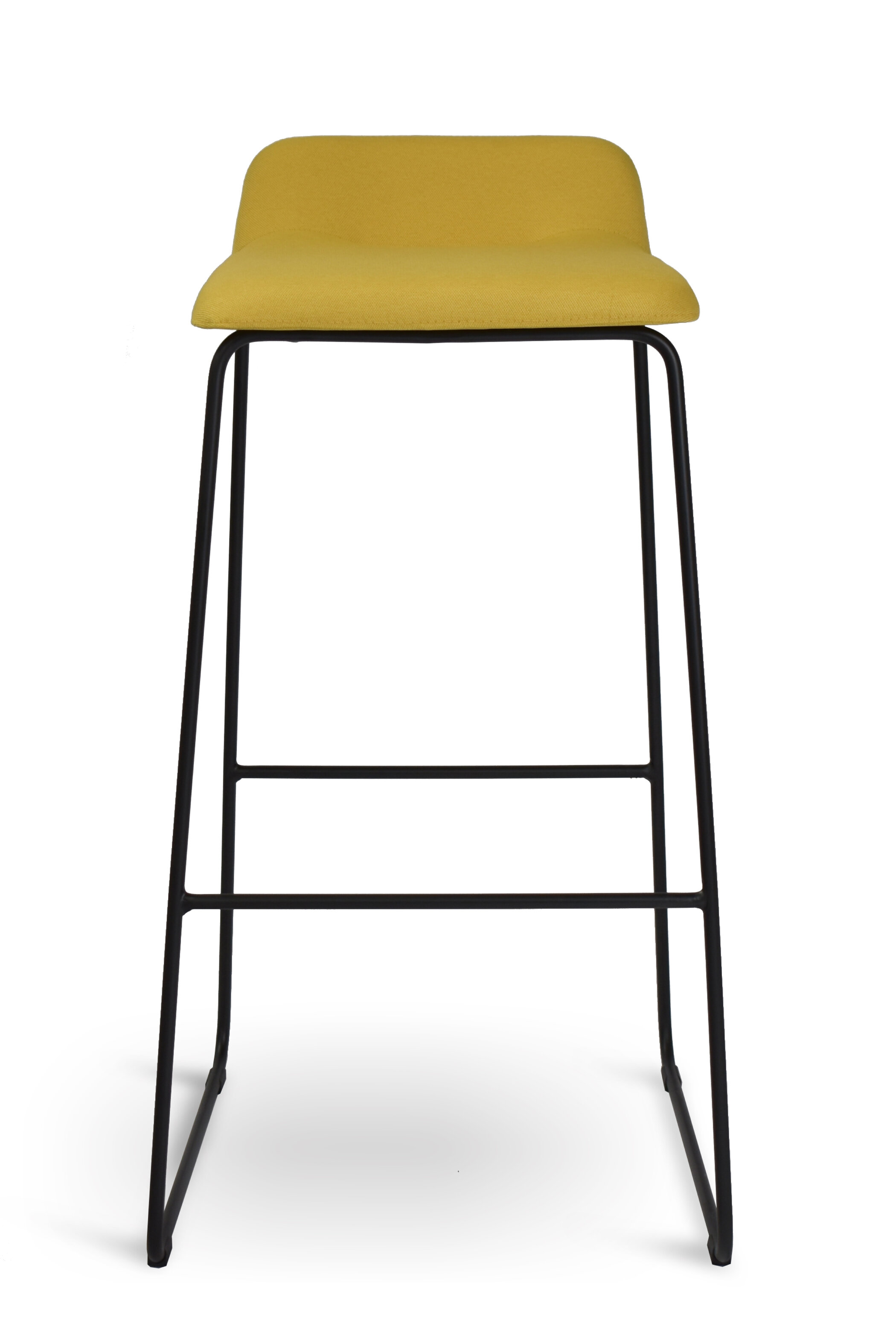 WS - Lolli High Stool - Yellow Upholstered (Front)