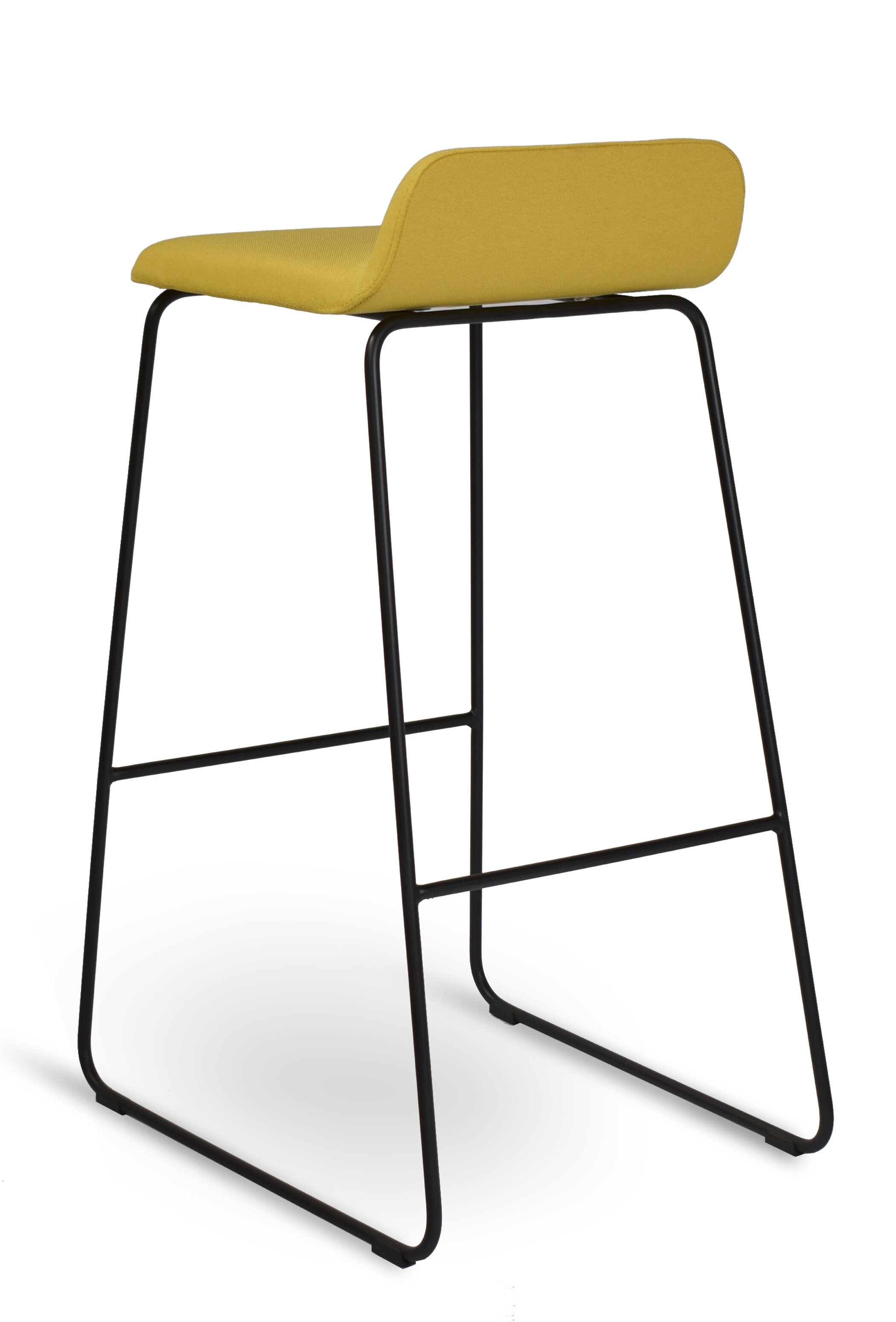 WS - Lolli high stool - Yellow Upholstered (Back angle)
