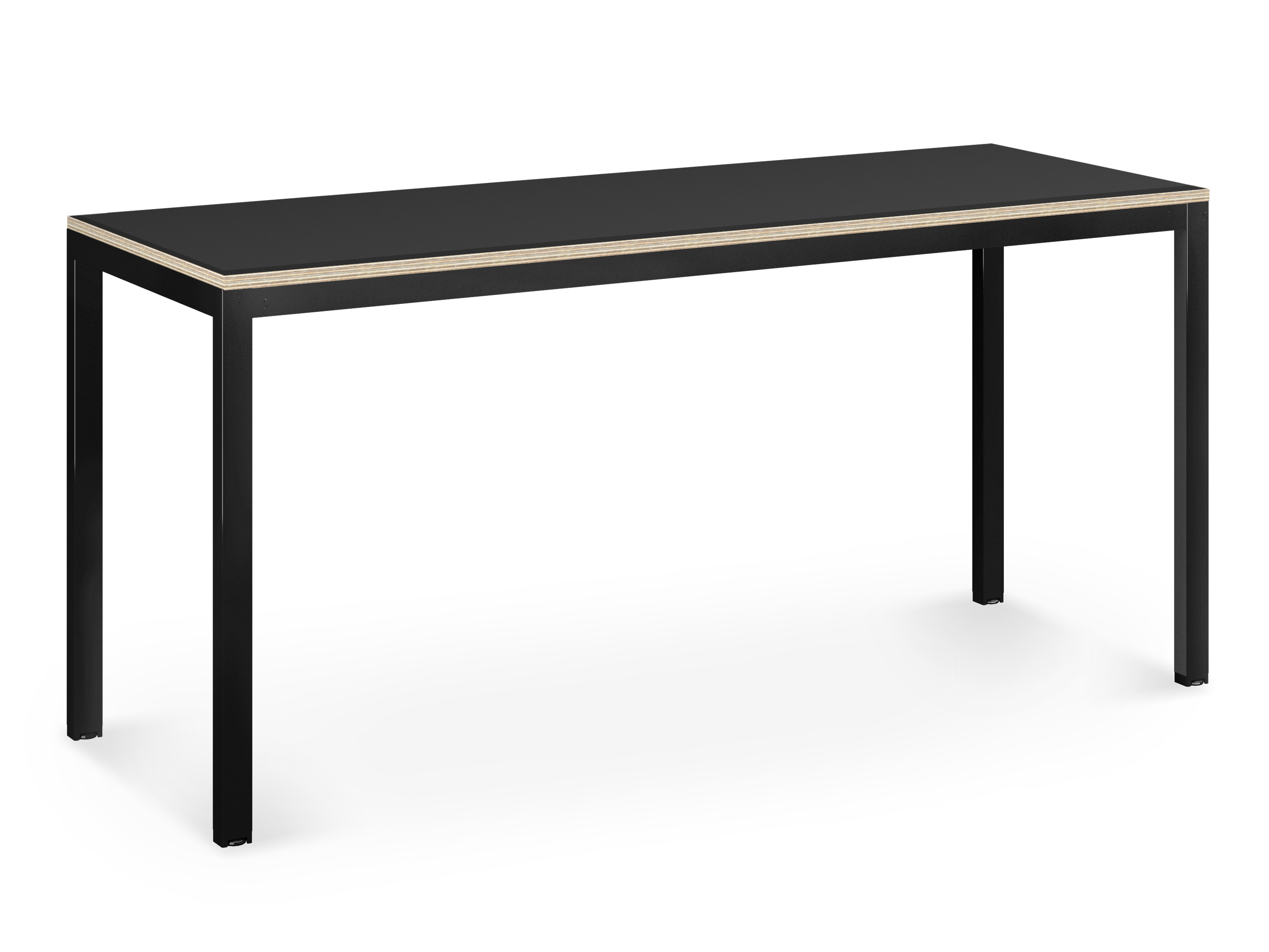WS -Co.Stories desk - 1380 x 680 - Black Frame, Black top with ply edge