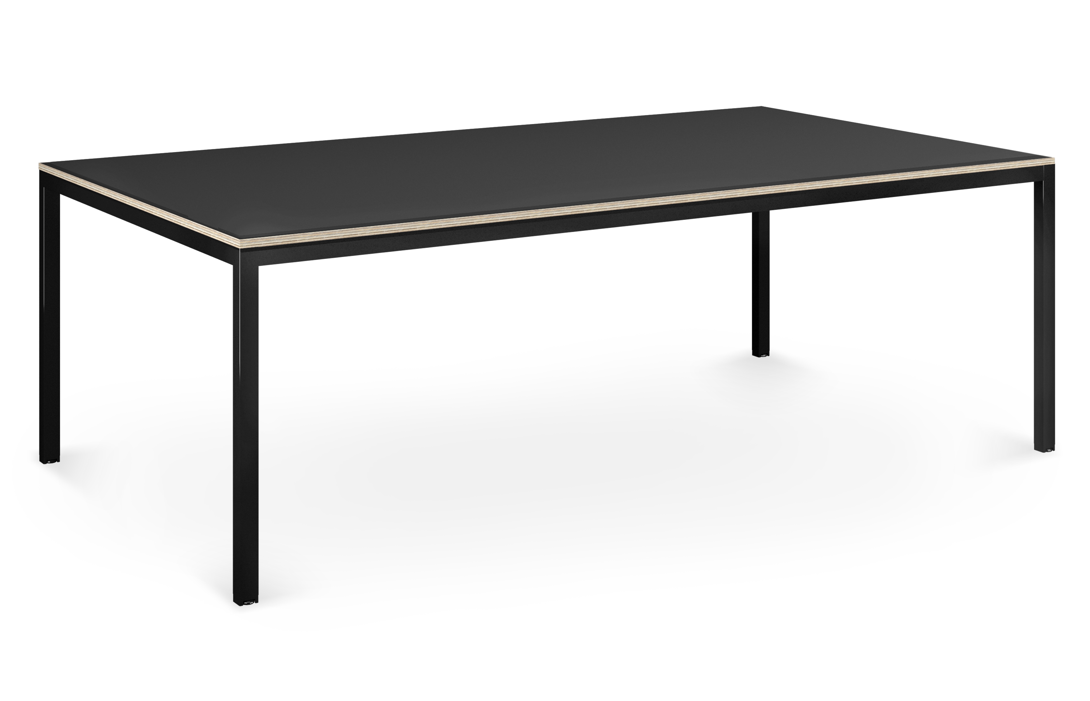 WS - Co.Stories desk - 1980 x 1380 - Black Frame, Black top with ply edge