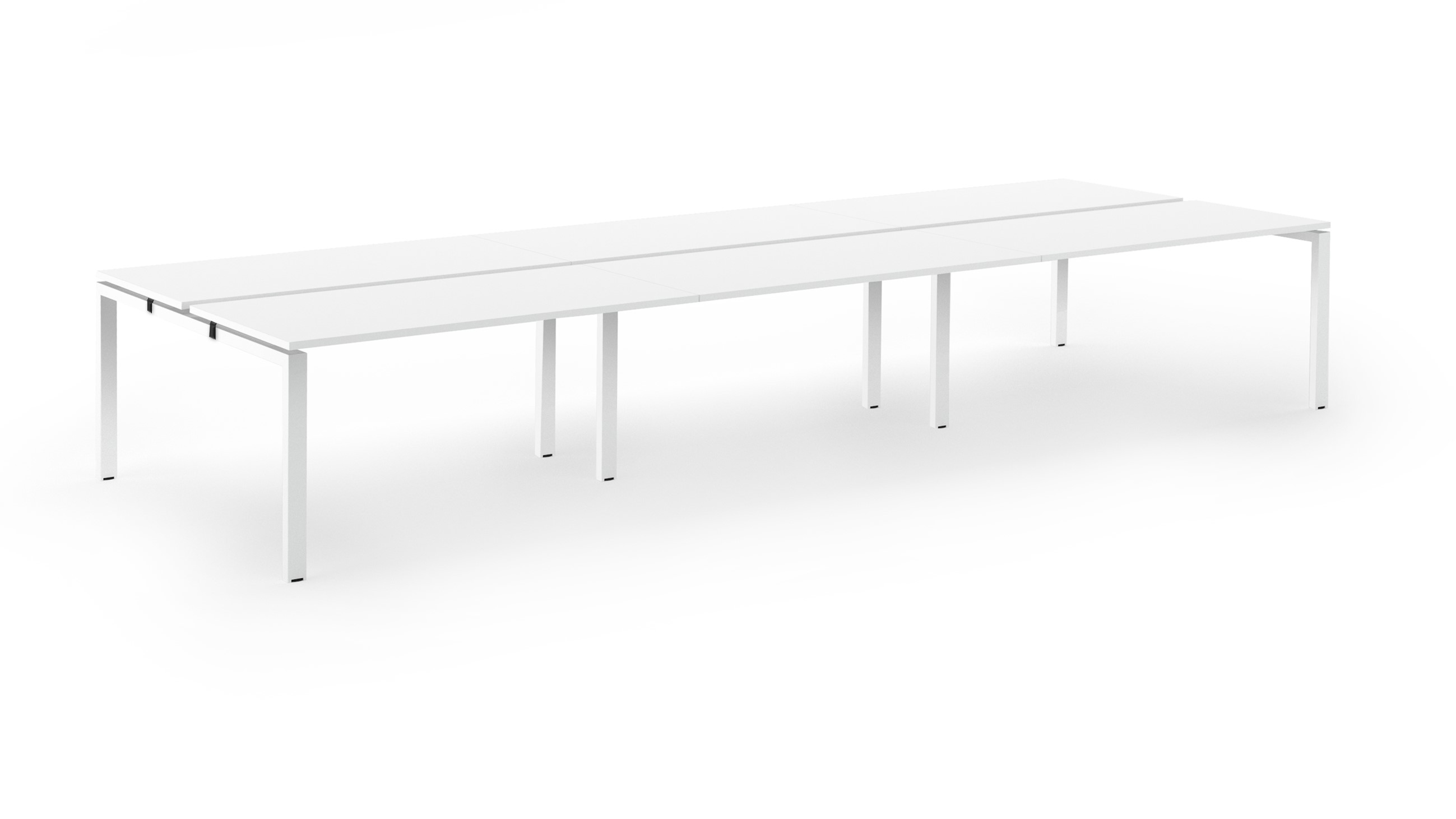 WS - Rail desk - 6pers - All white