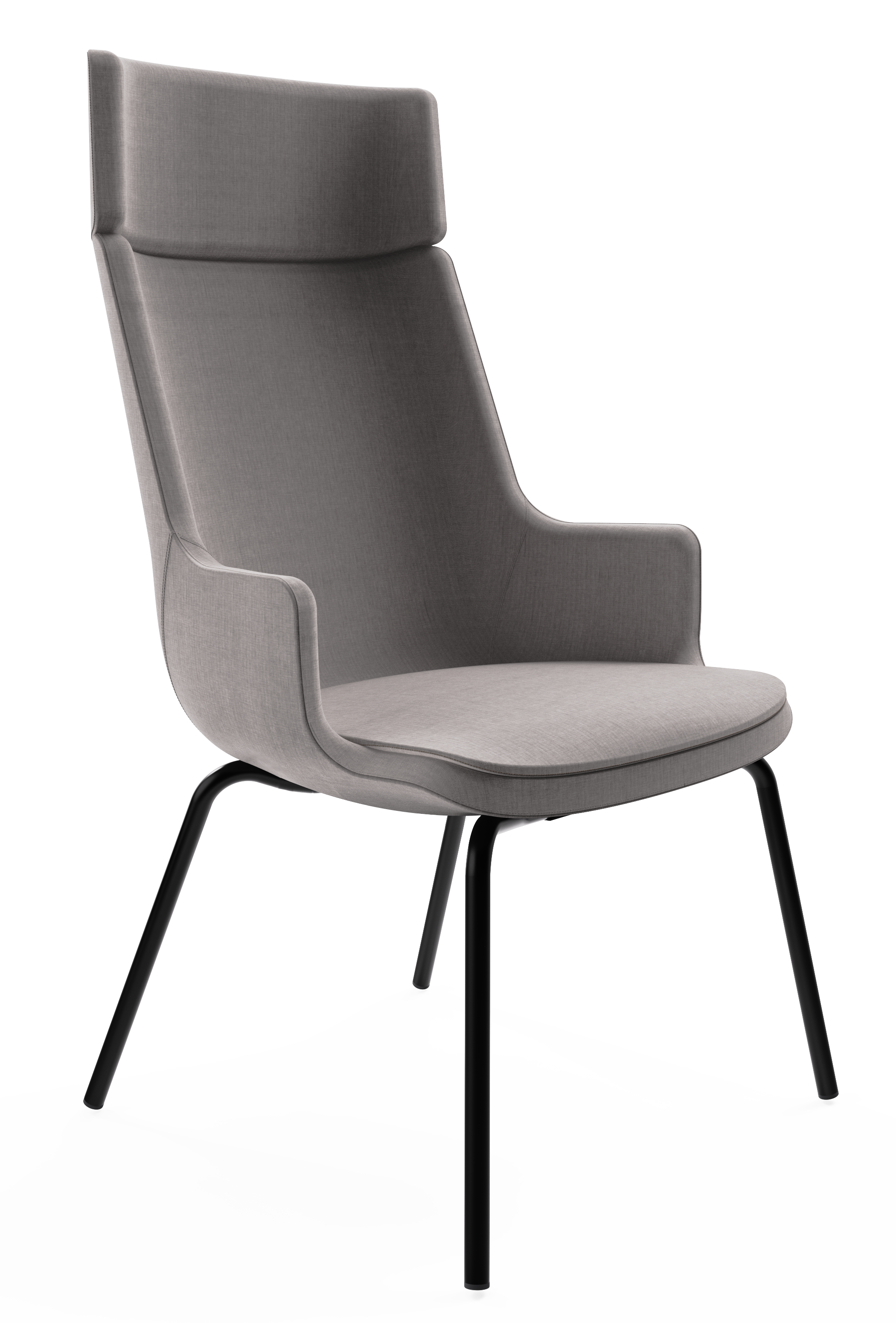 WS - Contour chair - High, 4 leg black base (Front angle)