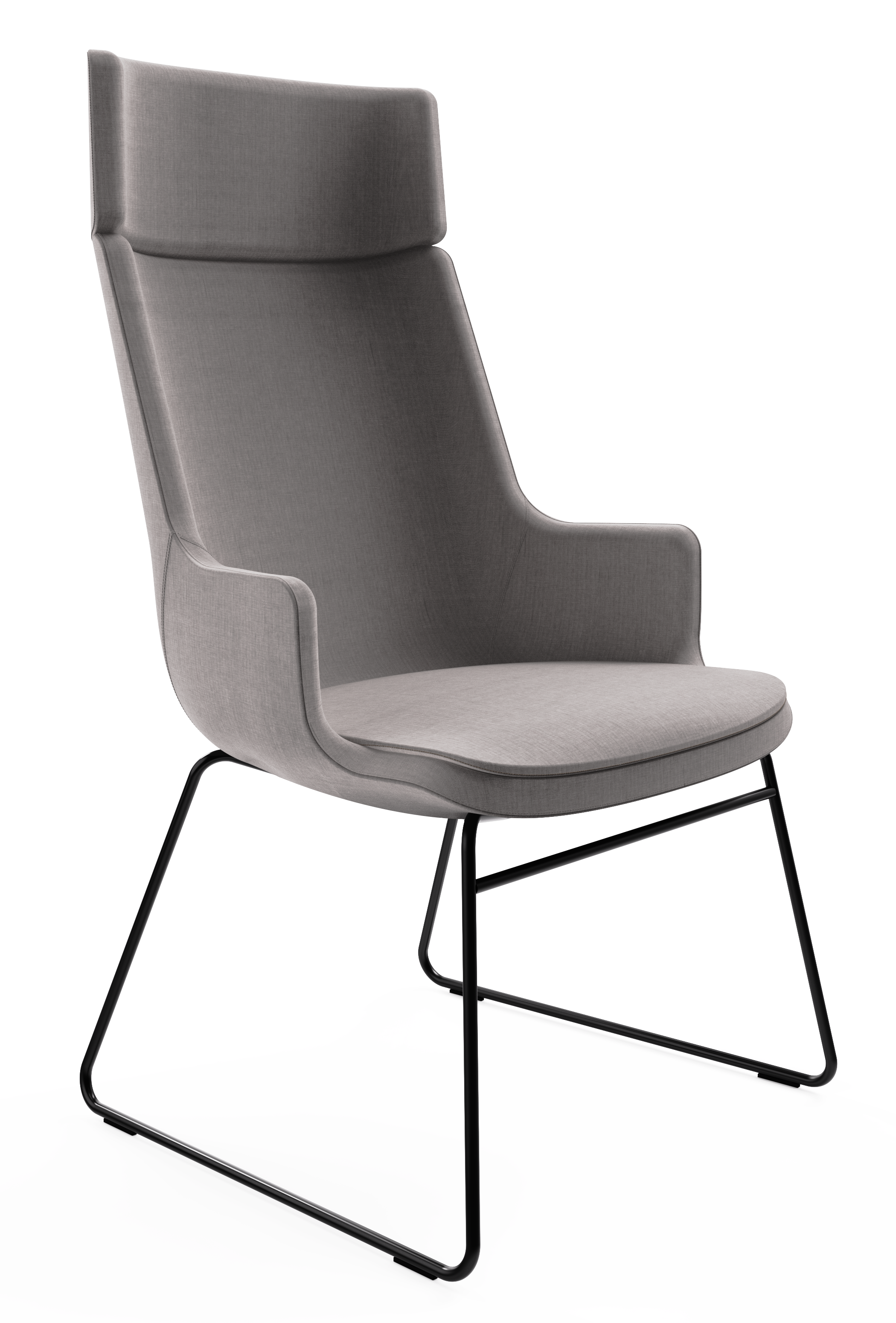 WS - Contour chair - High, Sled black base (Front angle)
