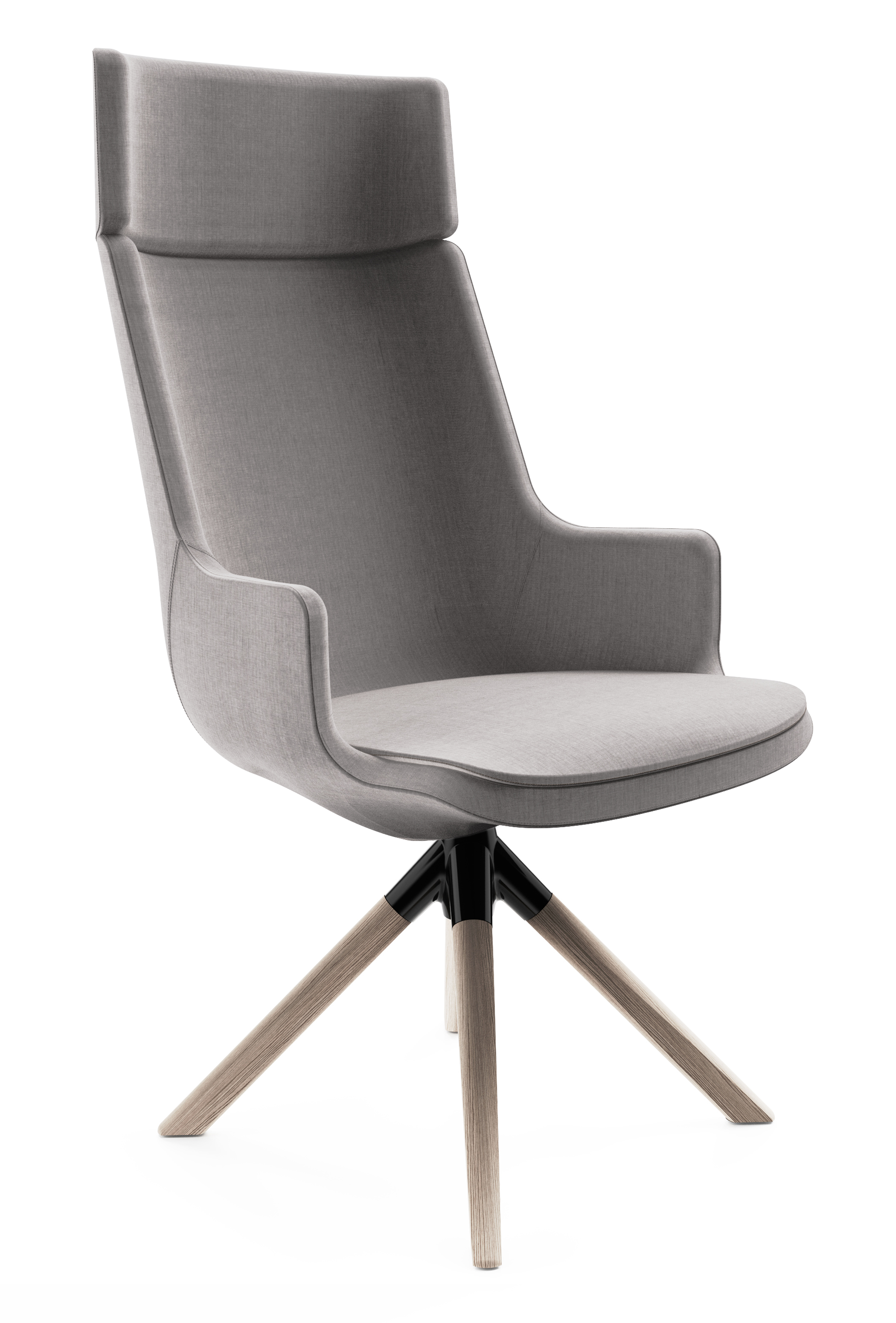 WS - Contour chair - High, 4 star - Black timber base (Front angle)