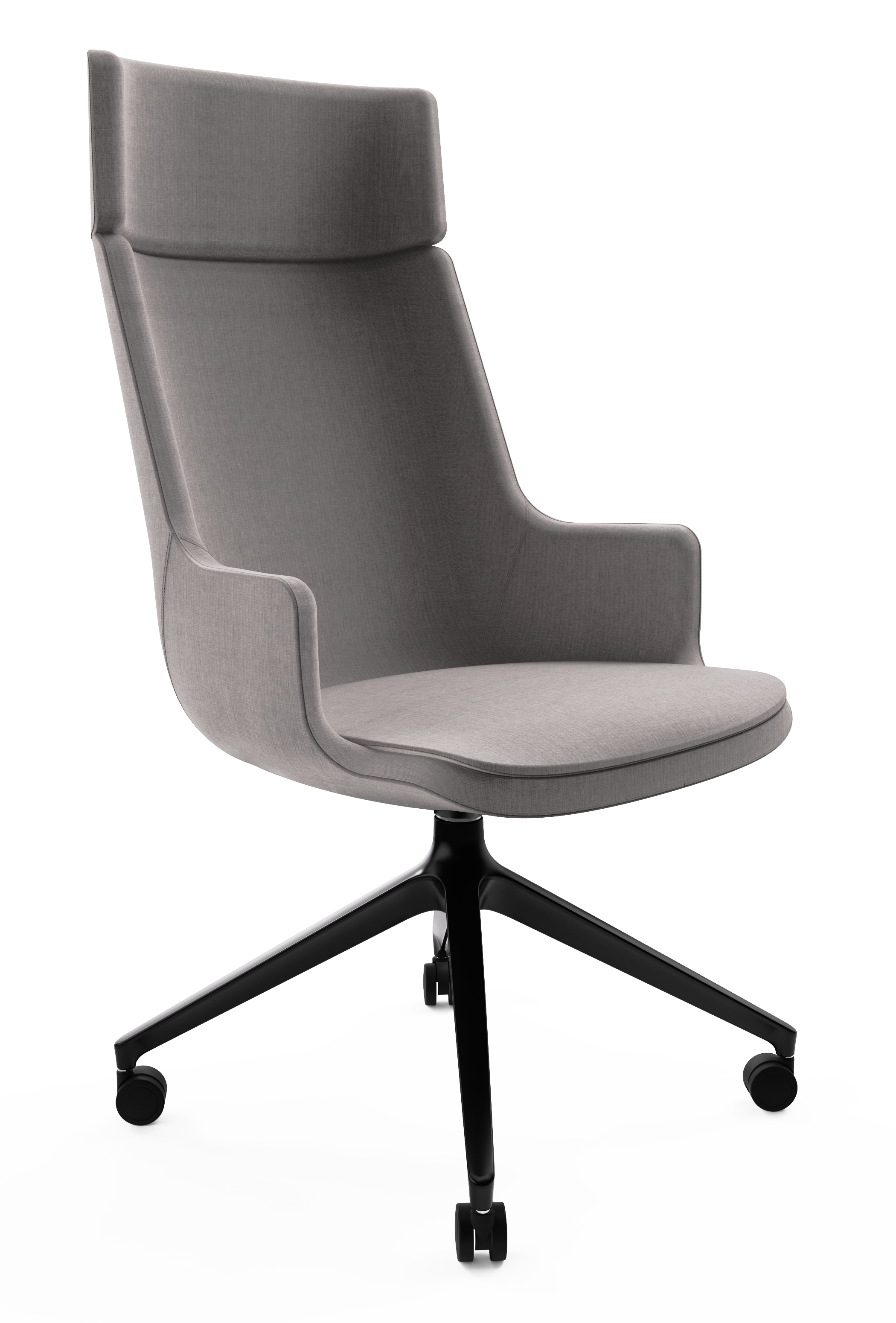 WS - Contour chair - High, 4 star pyramidal castor black base (Front angle)