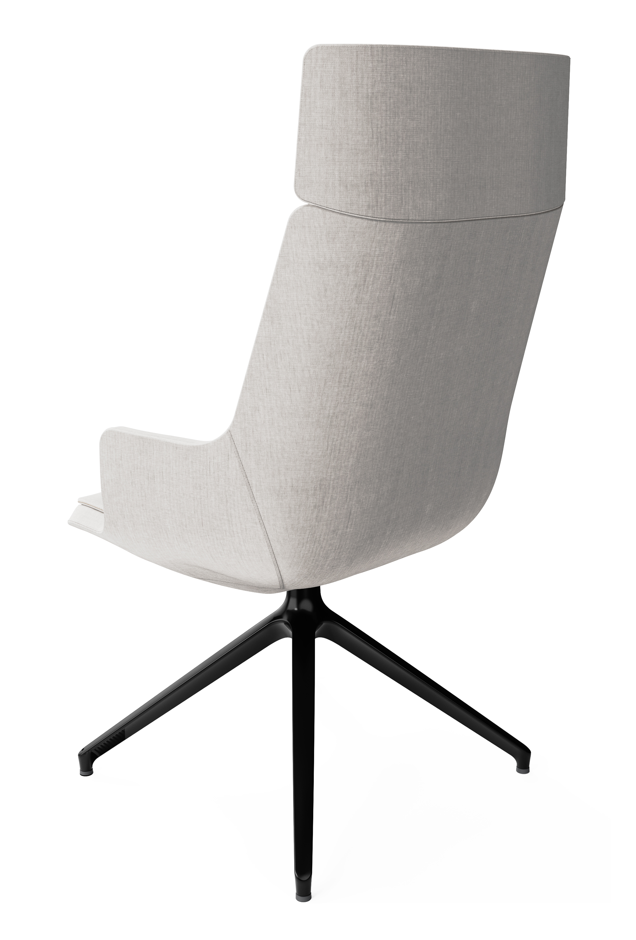 WS - Contour chair - High, 4 star pyramidal castor black base (back angle)