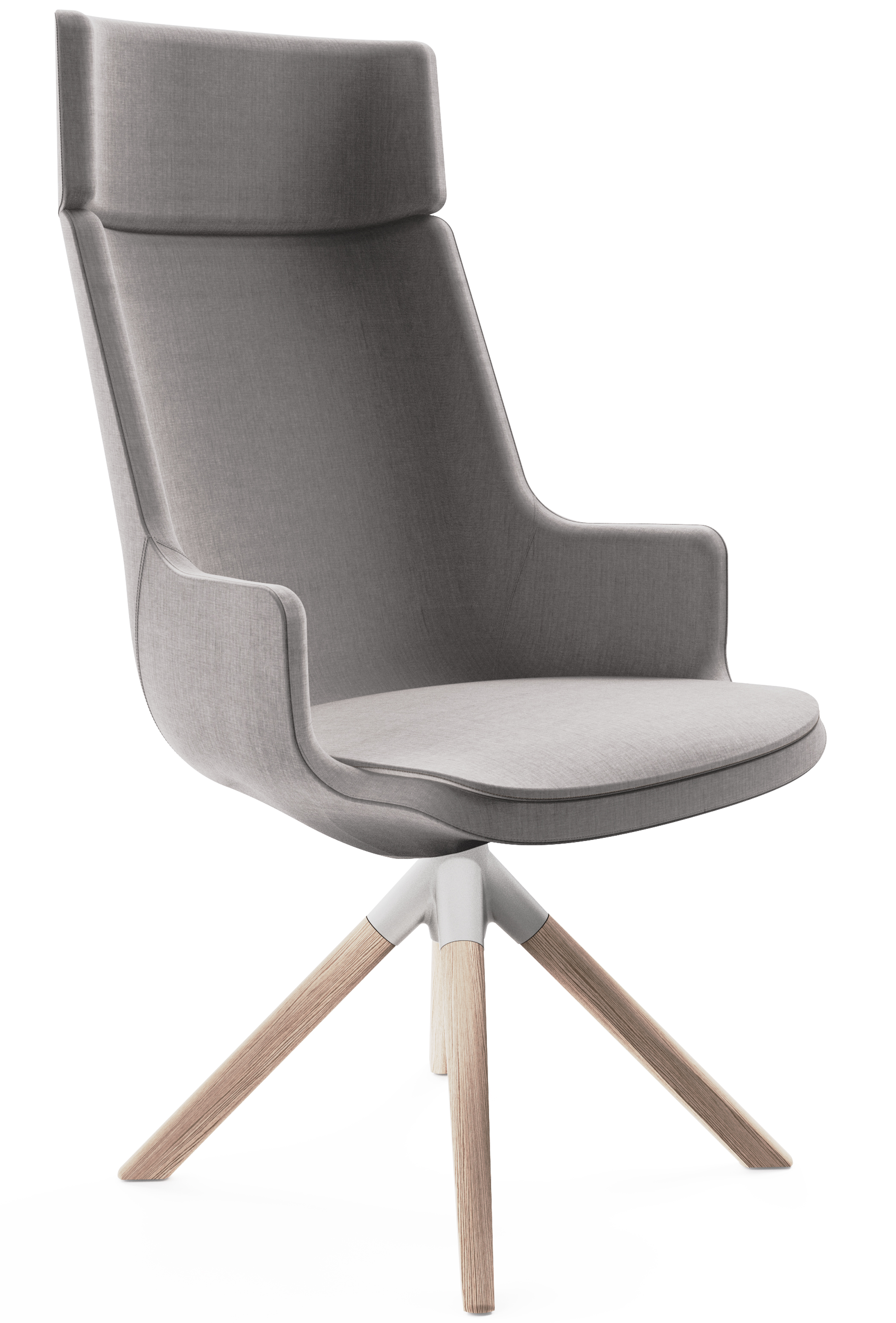 WS - Contour chair - High, 4 star timber base (Front angle)