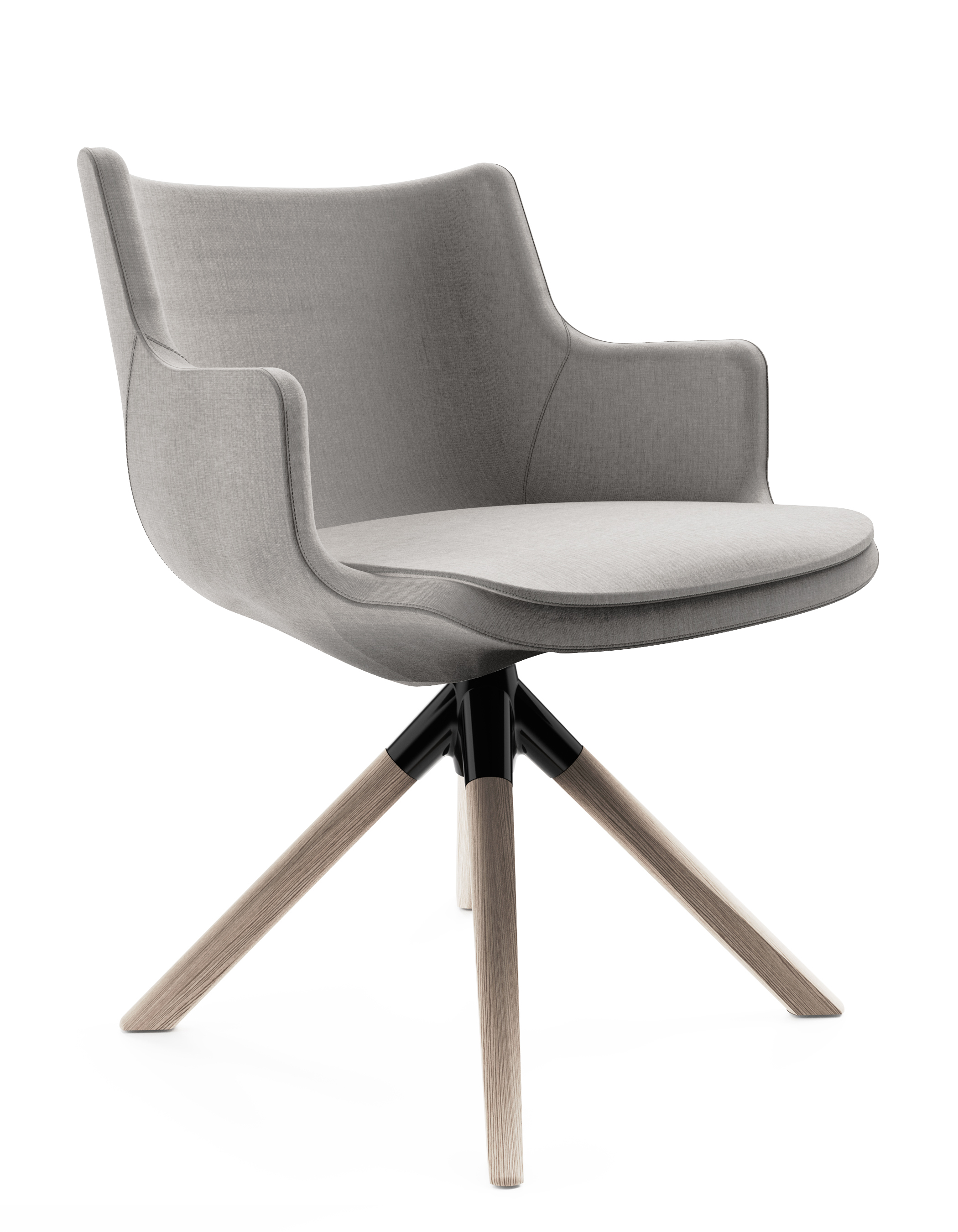 WS - Contour chair - Low, 4 star - black timber base (Front angle)