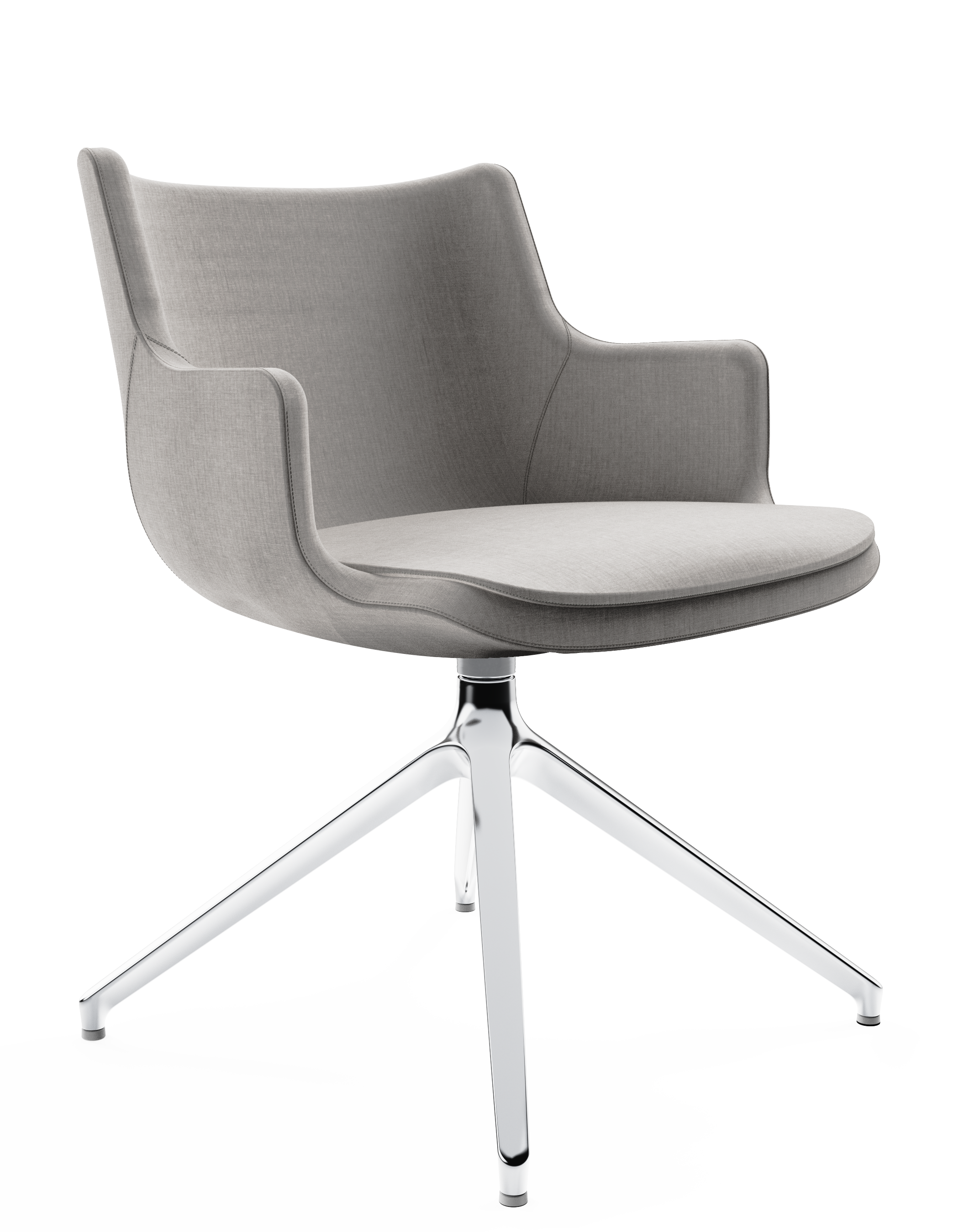 WS - Contour chair - Low, 4 star polished base (Front angle)